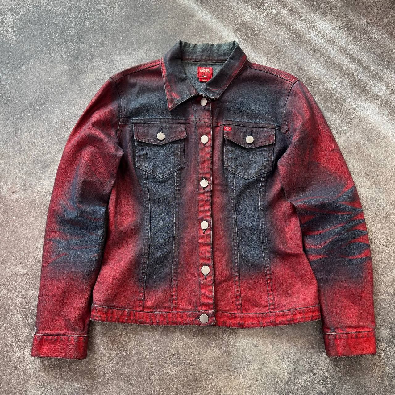Miss Sixty Y2K Miss Sixty Vintage Red and Blue Acid Washed Denim Jacket Size S / US 4 / IT 40 - 4 Thumbnail