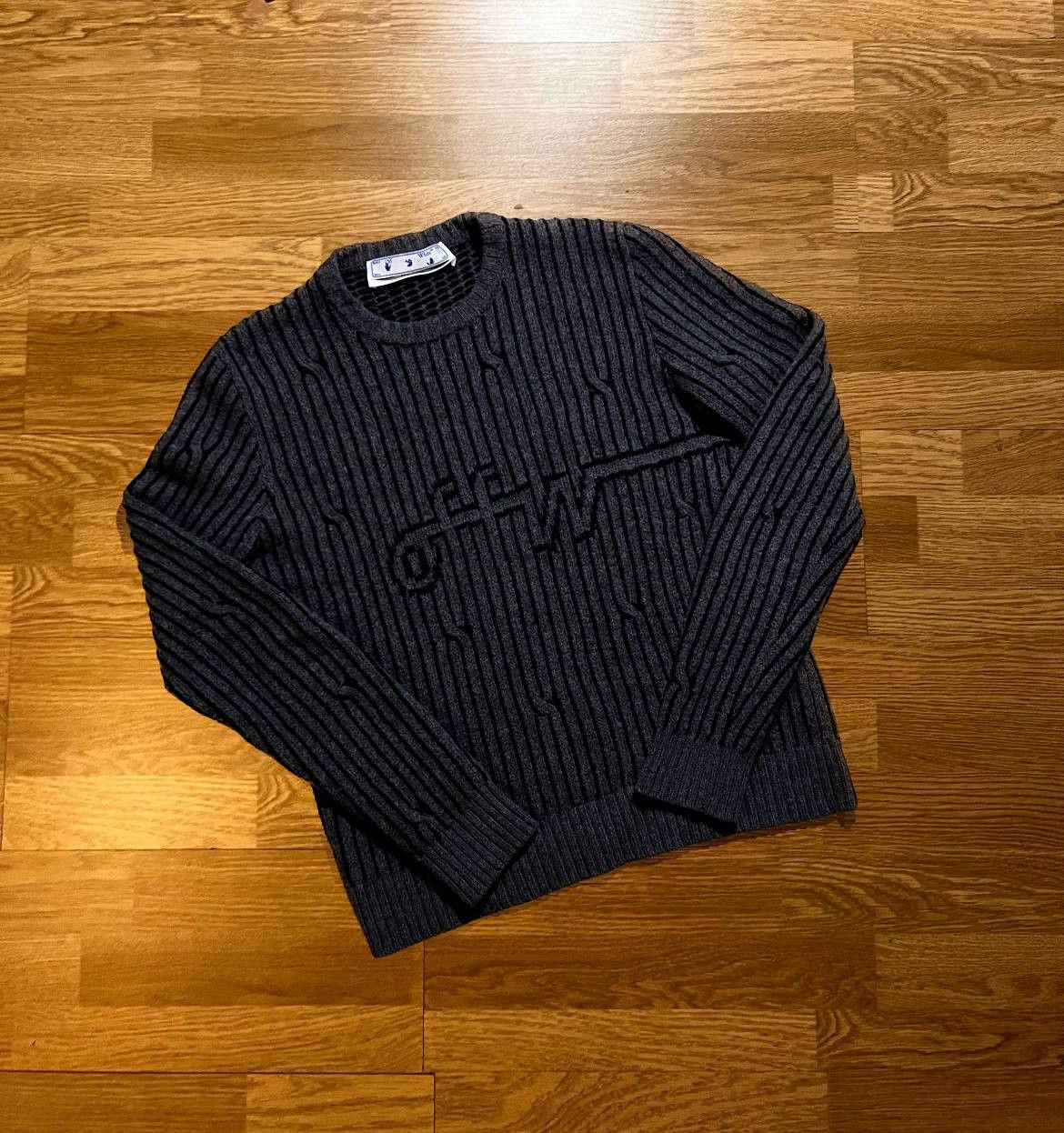 image of Off White Knitwear Sweatshirt in Grey, Men's (Size Large)