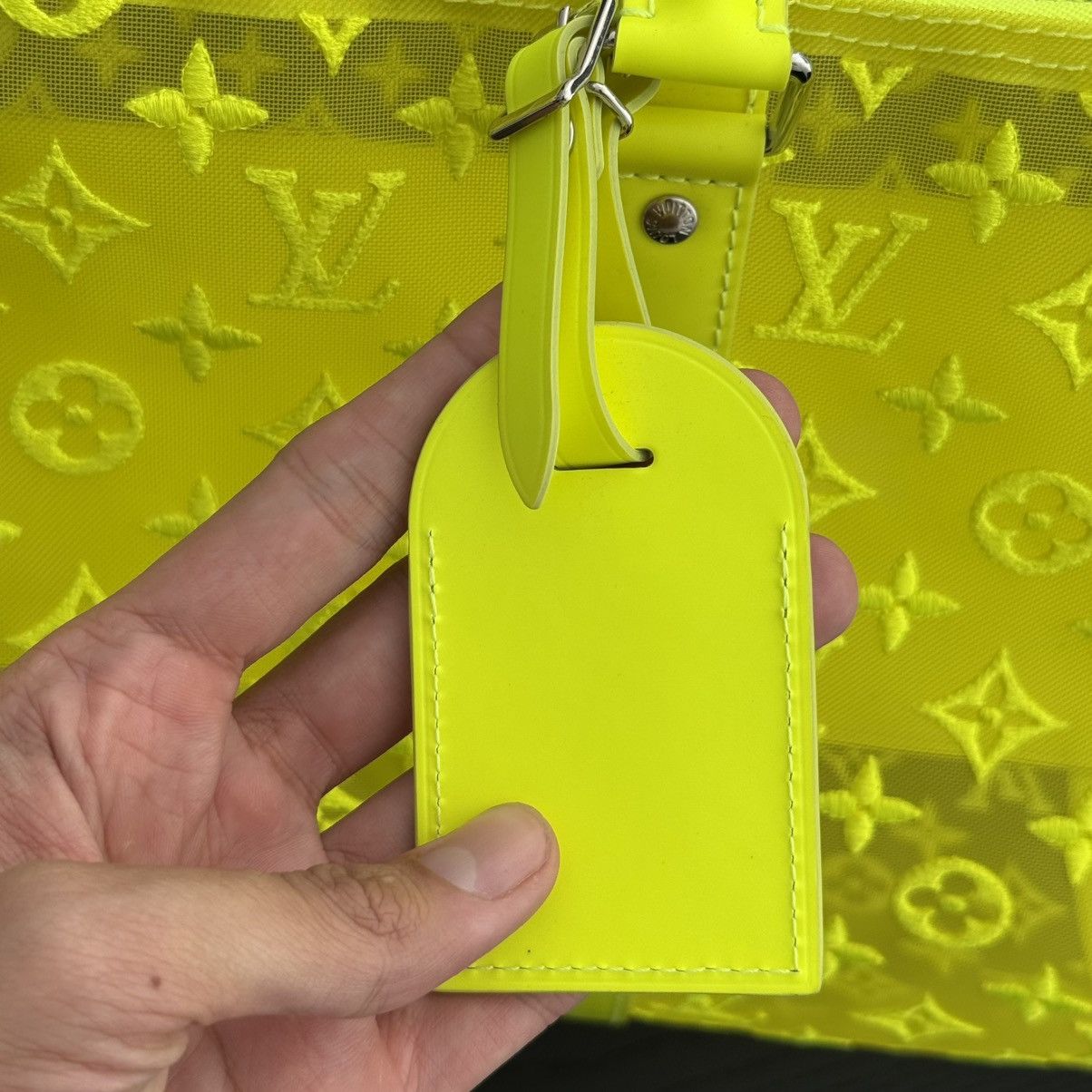 Louis Vuitton Louis Vuitton Keepall Bandouliere Yellow Mesh 50 Size ONE SIZE - 3 Thumbnail
