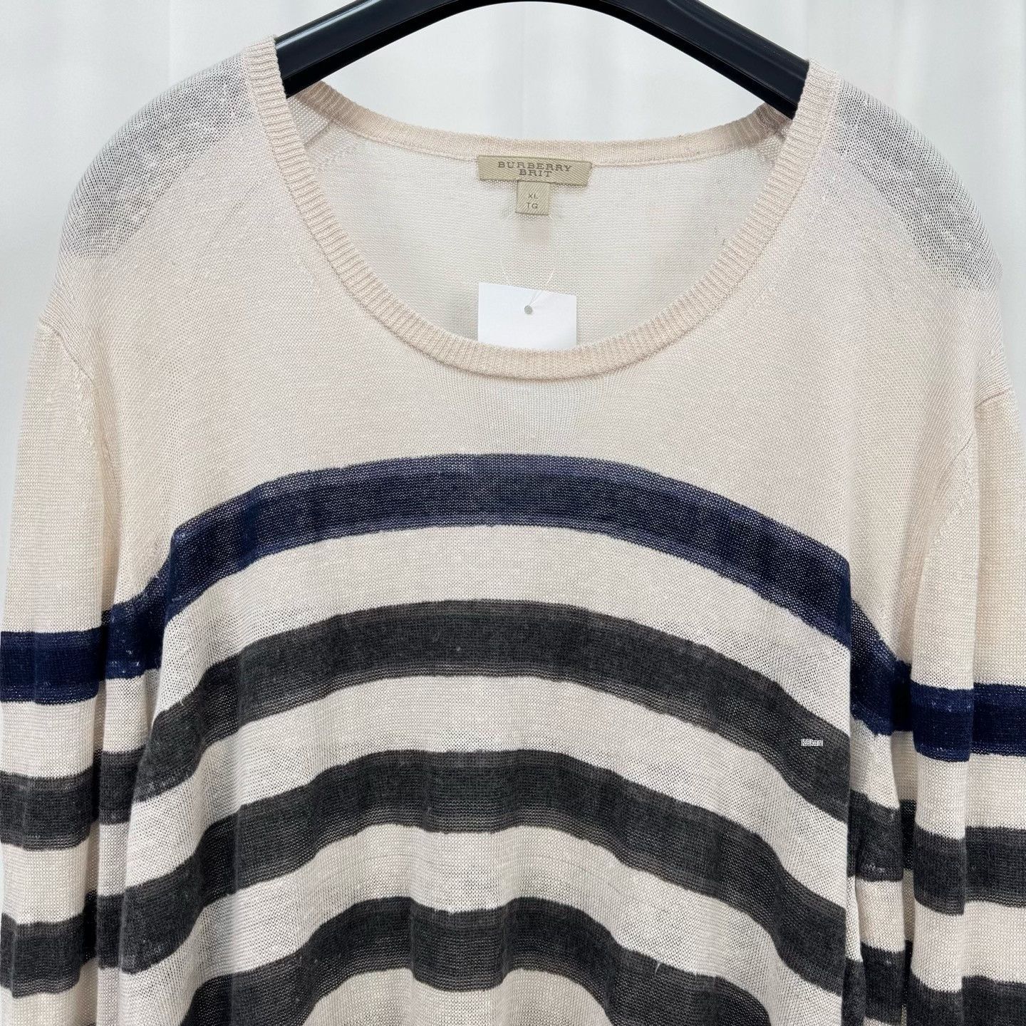 Burberry Burberry Stripe Linen Knit Long Sleeve Size US XL / EU 56 / 4 - 3 Thumbnail