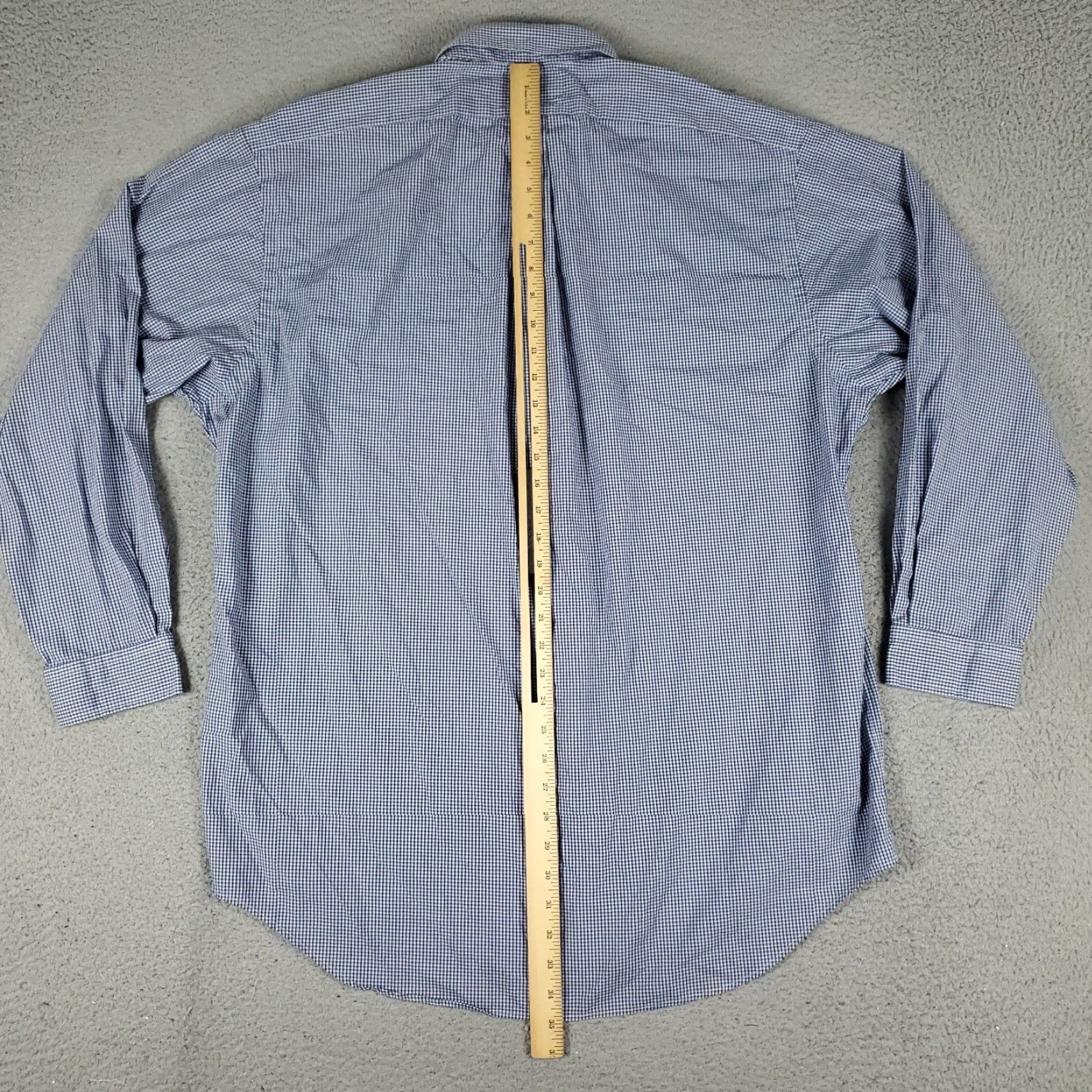 Ralph Lauren VINTAGE Ralph Lauren Dress Shirt Men Size 17 Blue Check Cotton Long Sleeve Button Up Size 46R - 4 Thumbnail