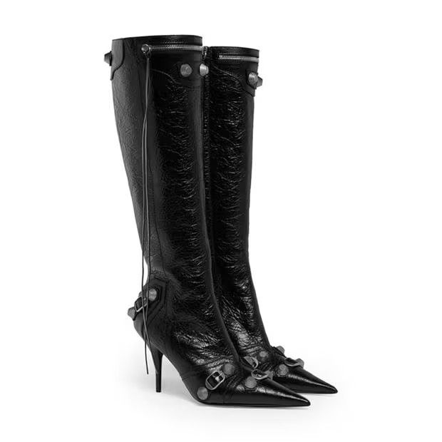 Balenciaga o1g2r1mq0924 Cagole Heeled Boots in Black Size US 6 / IT 36 - 3 Thumbnail