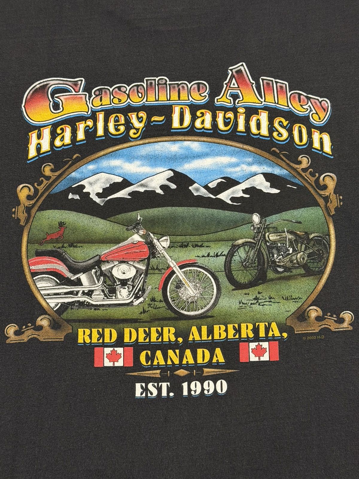Harley Davidson Vintage 90s Harley Davidson Red Deer, Alberta Canada XL USA Size US XL / EU 56 / 4 - 12 Thumbnail