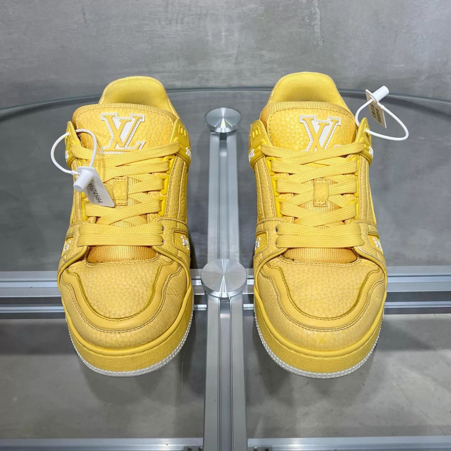 Louis Vuitton LV Trainer White Yellow UK4 38 Size US 7.5 / IT 37.5 - 1 Thumbnail