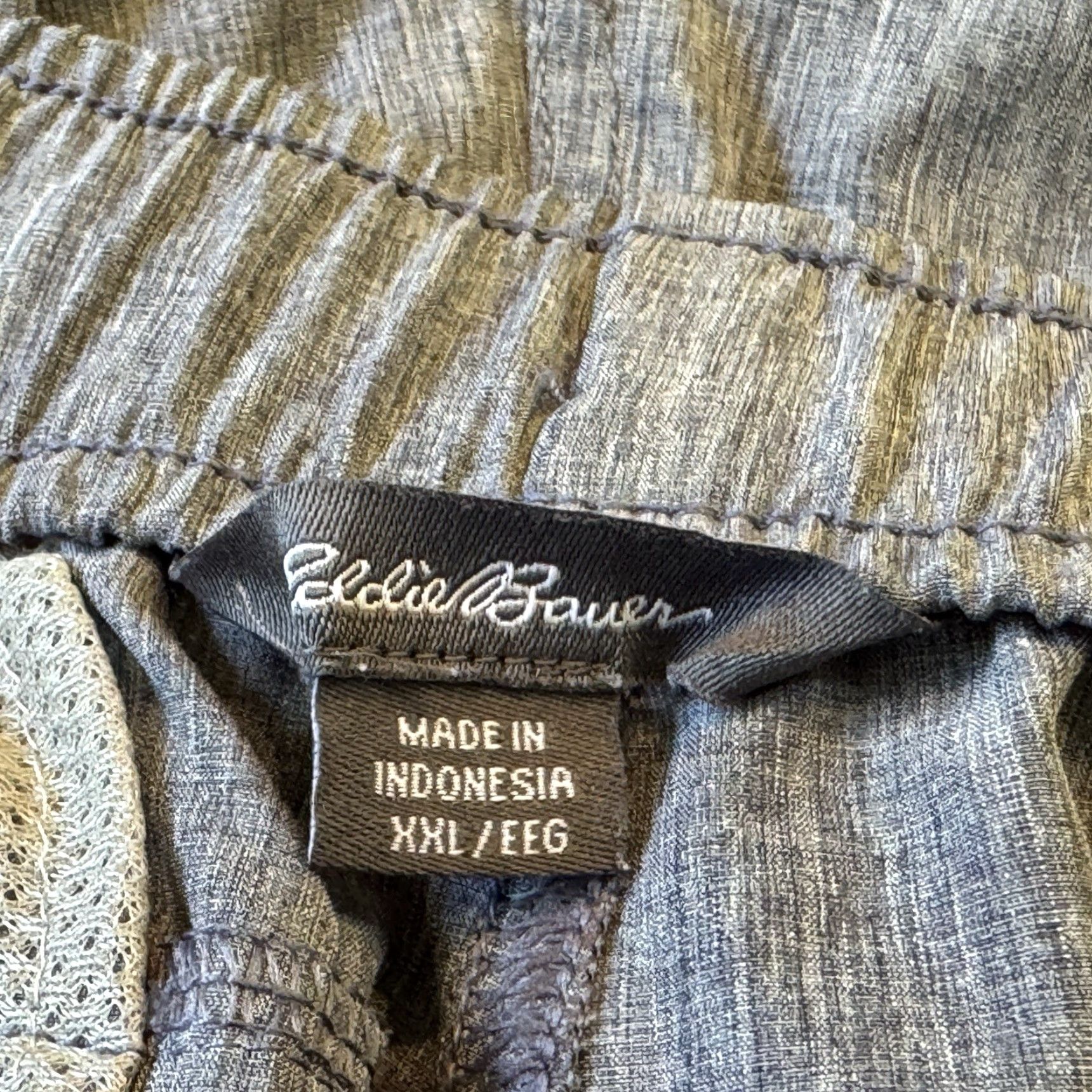 Eddie Bauer Eddie Bauer Shorts Mens XXL Blue Chino Pull On Elastic Drawstring Waist Size US 39 - 6 Thumbnail