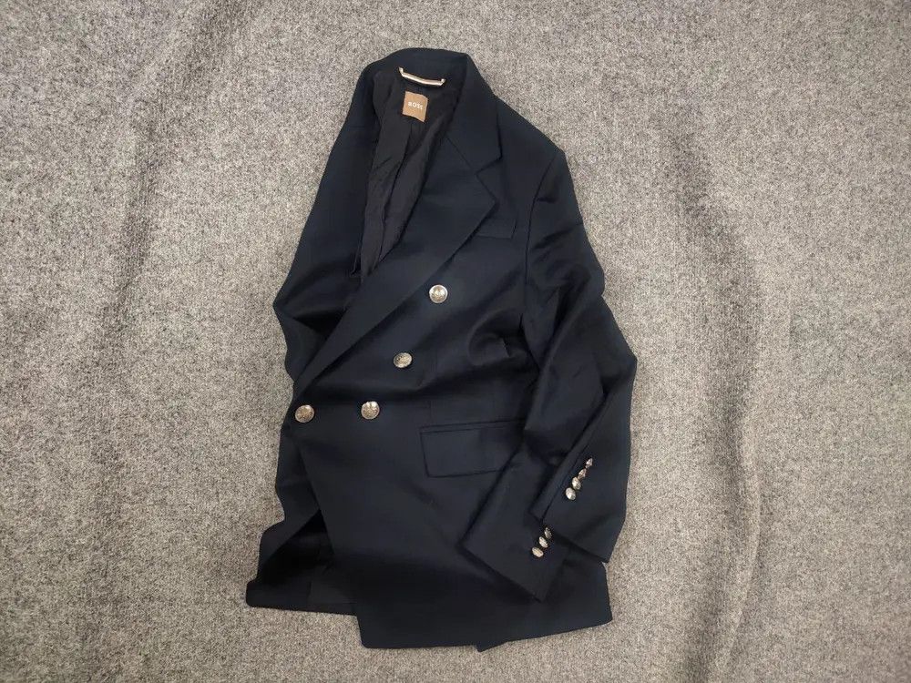 Hugo Boss Hugo Boss marzotto Double Breasted Wool Navy blazer Jacket Size XS / US 0-2 / IT 36-38 - 2 Thumbnail