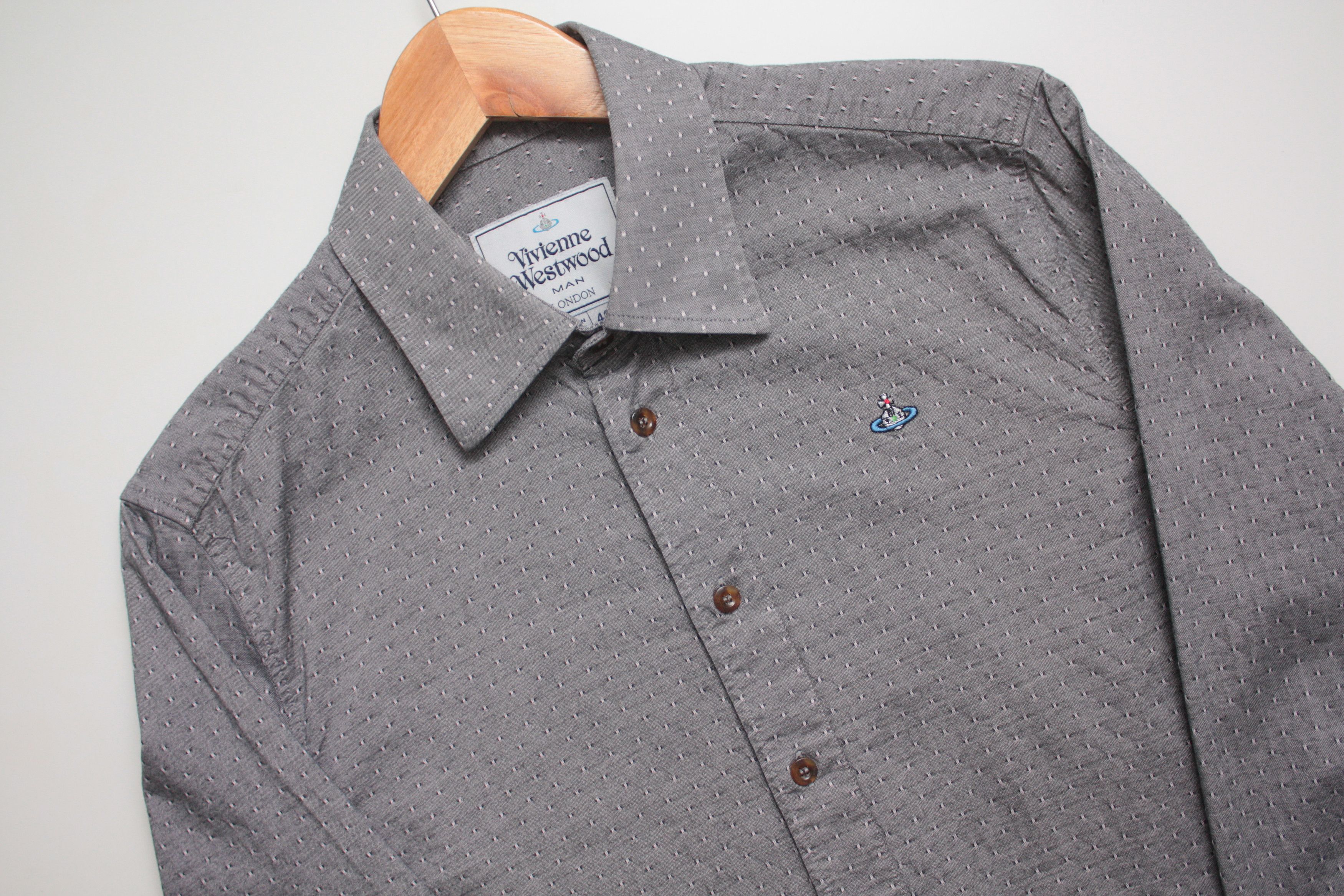 Vivienne Westwood Vivienne Westwood Grey L/S Shirt Men's 46 Size US S / EU 44-46 / 1 - 1 Thumbnail