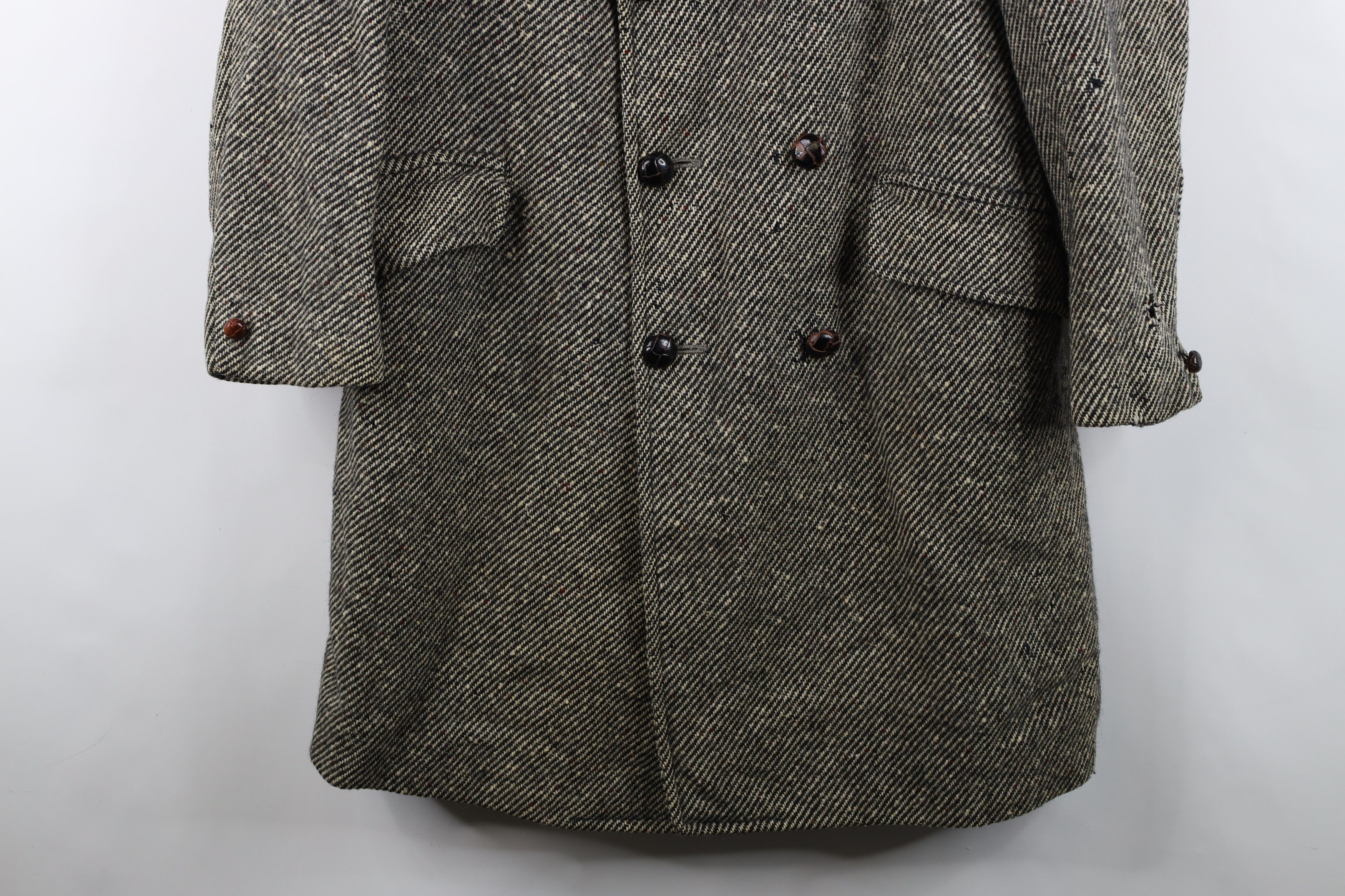 Vintage Vintage 60s Streetwear Fleck Wool Tweed Trench Coat USA Size US L / EU 52-54 / 3 - 3 Thumbnail