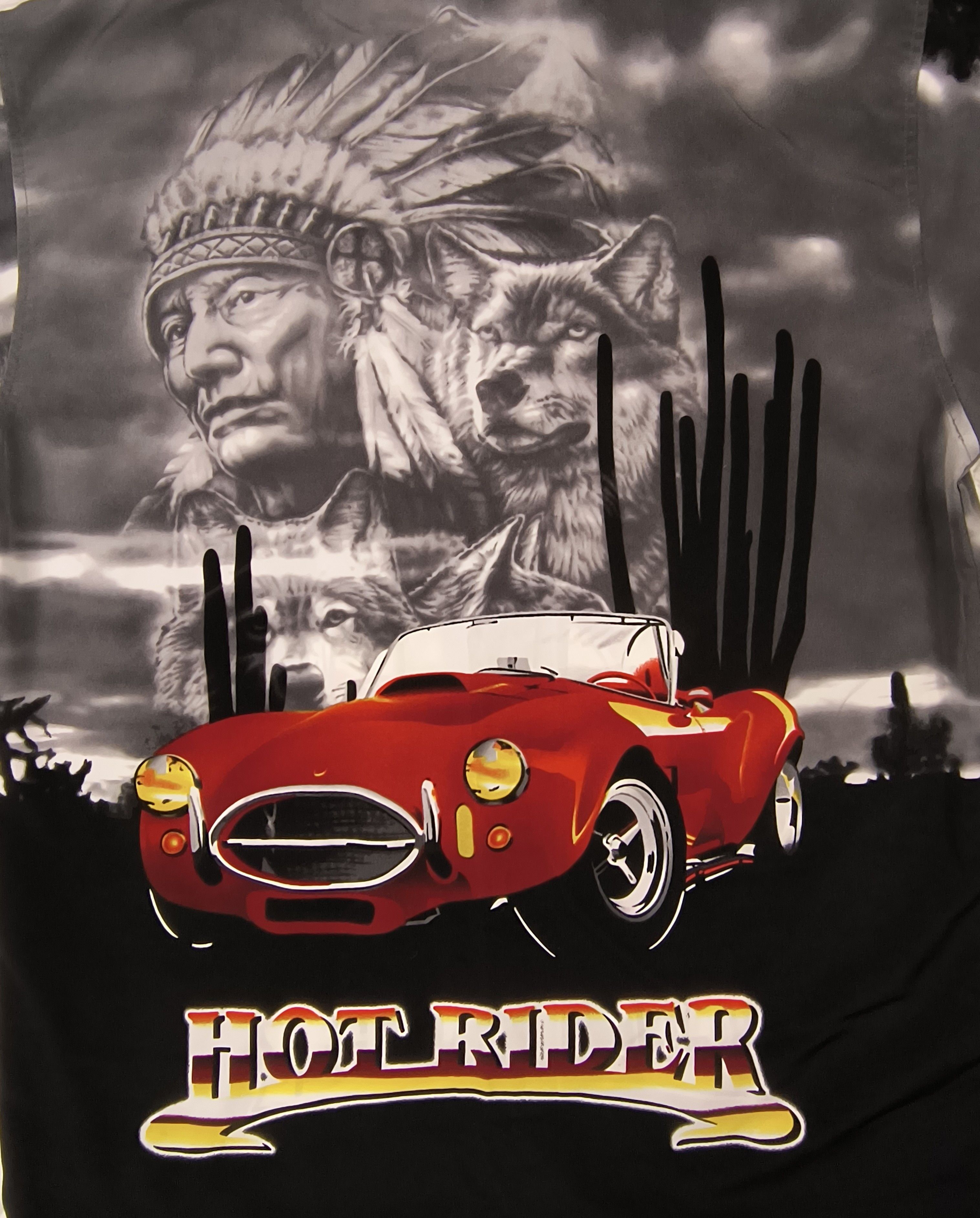 Vintage Vintage indian wolf hot rider 90s button up shirt Size US L / EU 52-54 / 3 - 1 Thumbnail
