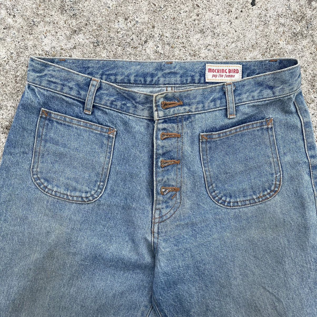 Japanese Brand 🔥 Mocking Bird Japan Bot-Cut Rusty Distressed Denim W29🔥 Size 29" - 9 Thumbnail