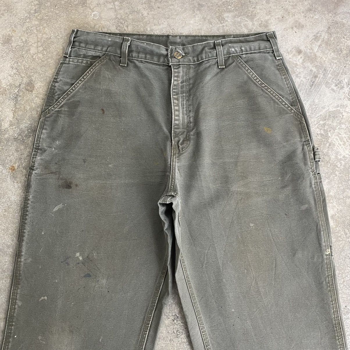 Carhartt Vintage Carhartt Moss Green Carpenter Workwear Pants Size US 34 / EU 50 - 4 Thumbnail