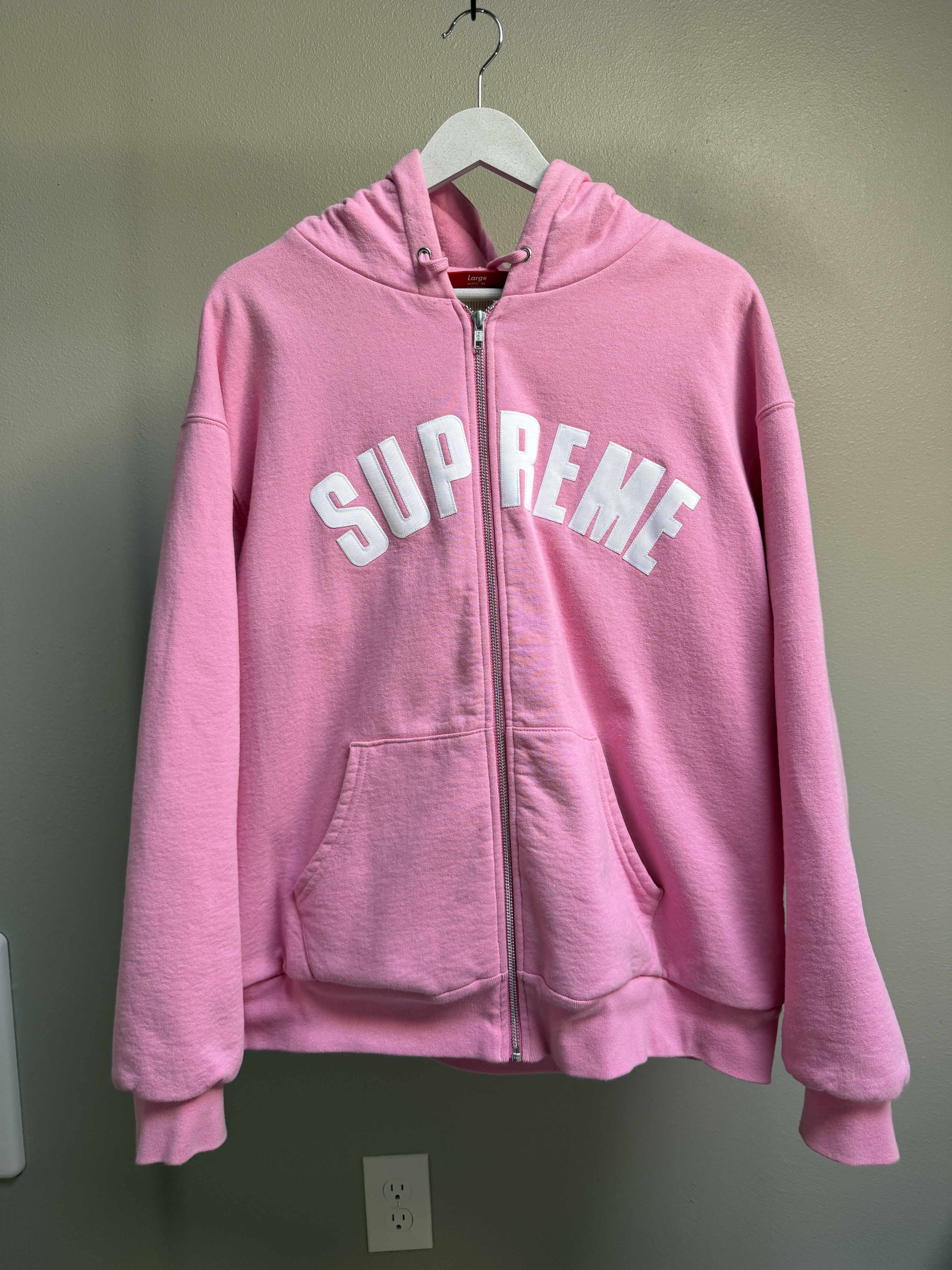 Supreme Brushed Zip Up Hooded Sweatshirt | Grailed