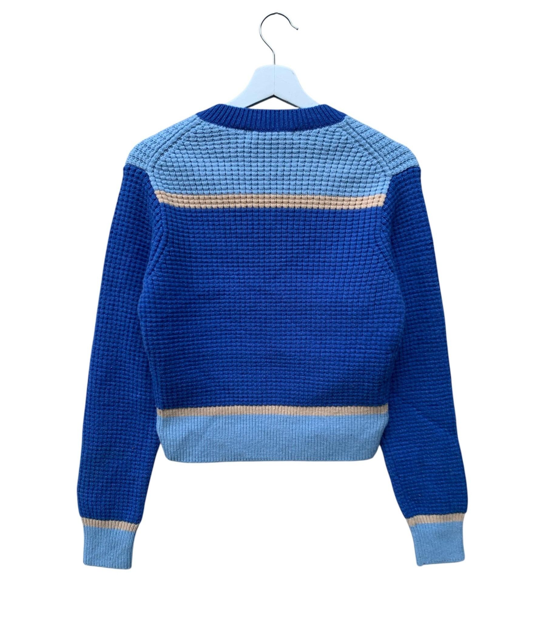 Marni × Uniqlo MARNI X UNIQLO Knitted Blue Sweater V neck Color Block Size US L / EU 52-54 / 3 - 2 Thumbnail