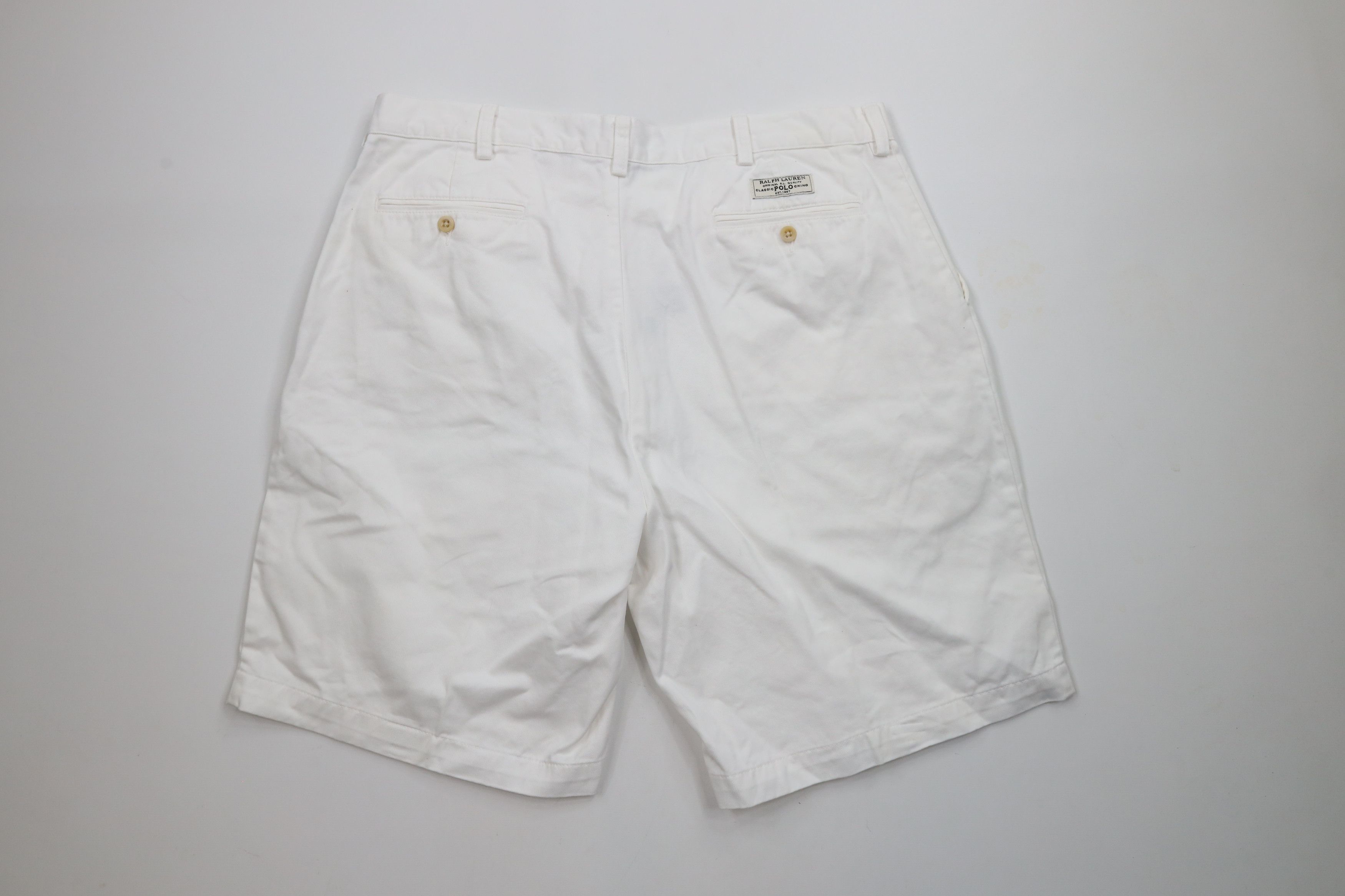 Ralph Lauren × Vintage Vintage 90s Ralph Lauren Above Knee Cotton Chino Shorts Size US 38 / EU 54 - 7 Thumbnail