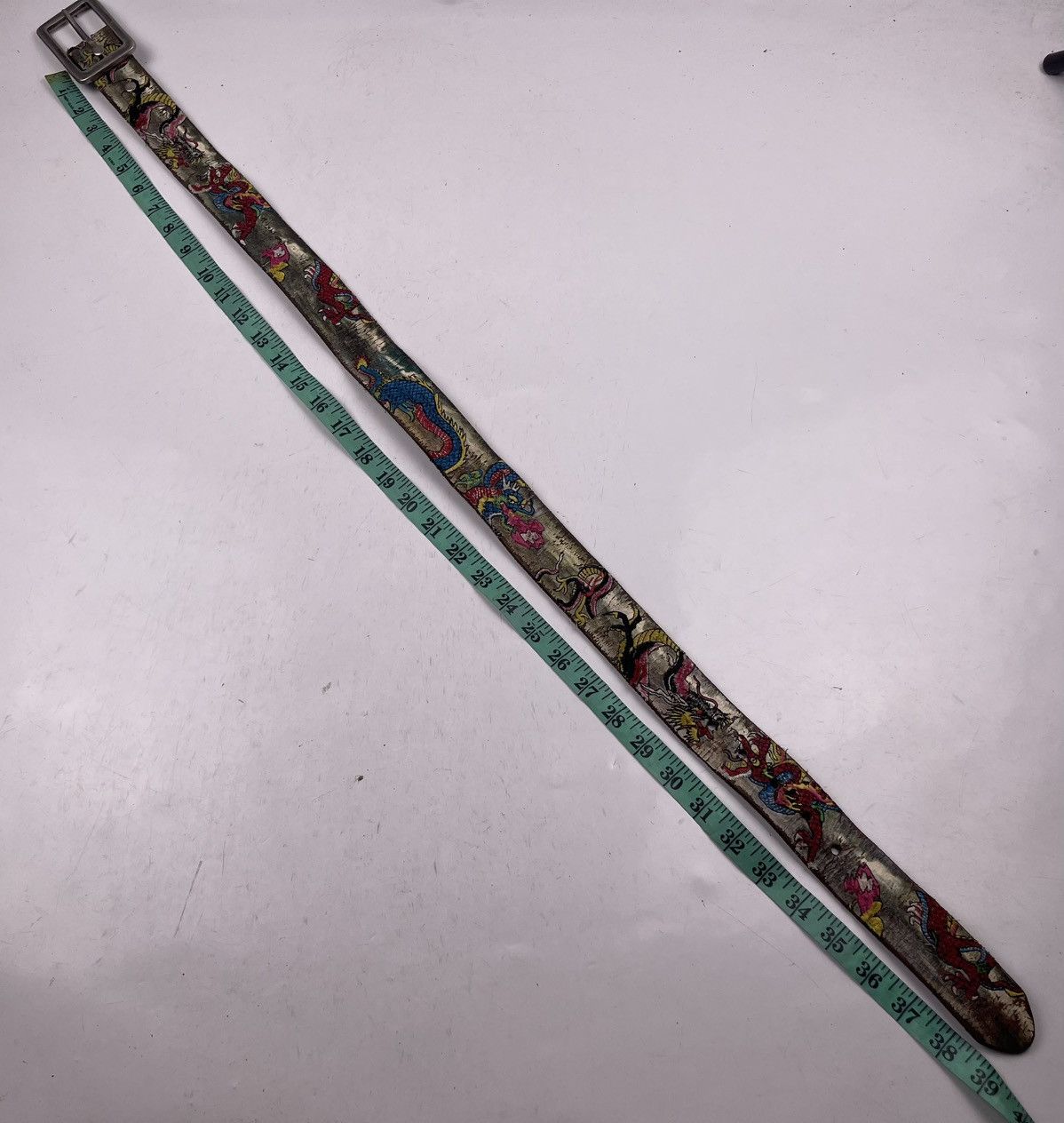 Seditionaries super rare dragon design distressed leather belt tc43 Size 32 - 4 Thumbnail