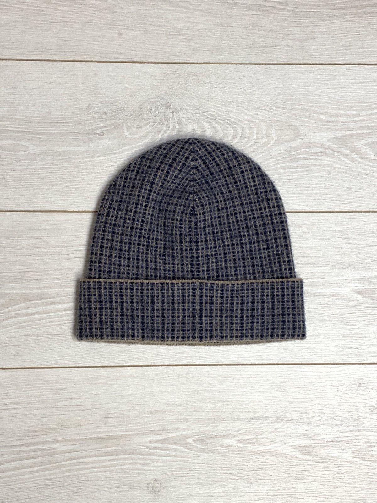 Gucci Gucci Checkered Jacquard Logo Beanie Blue / Grey Size L Size ONE SIZE - 4 Thumbnail
