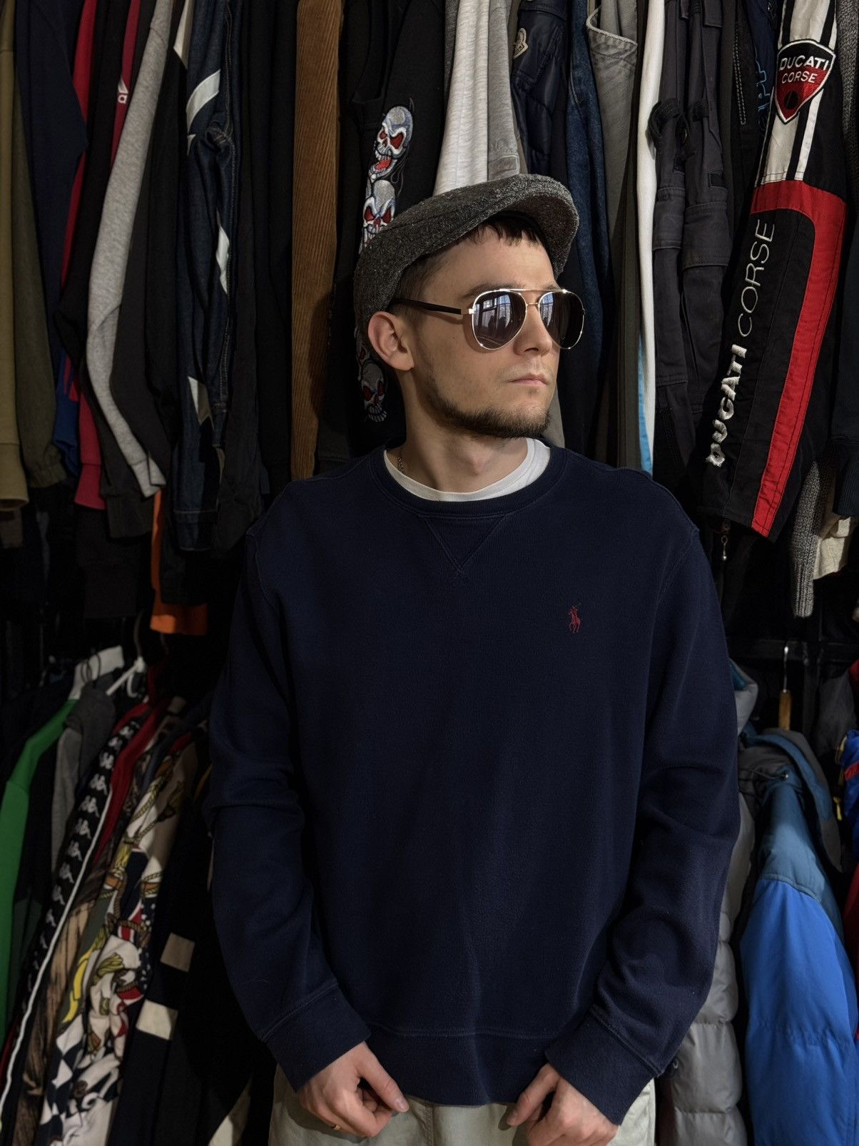 Polo Ralph Lauren × Vintage Vintage Polo Ralph Lauren sweatshirt M L men’s blue knit 90s Size US M / EU 48-50 / 2 - 3 Thumbnail