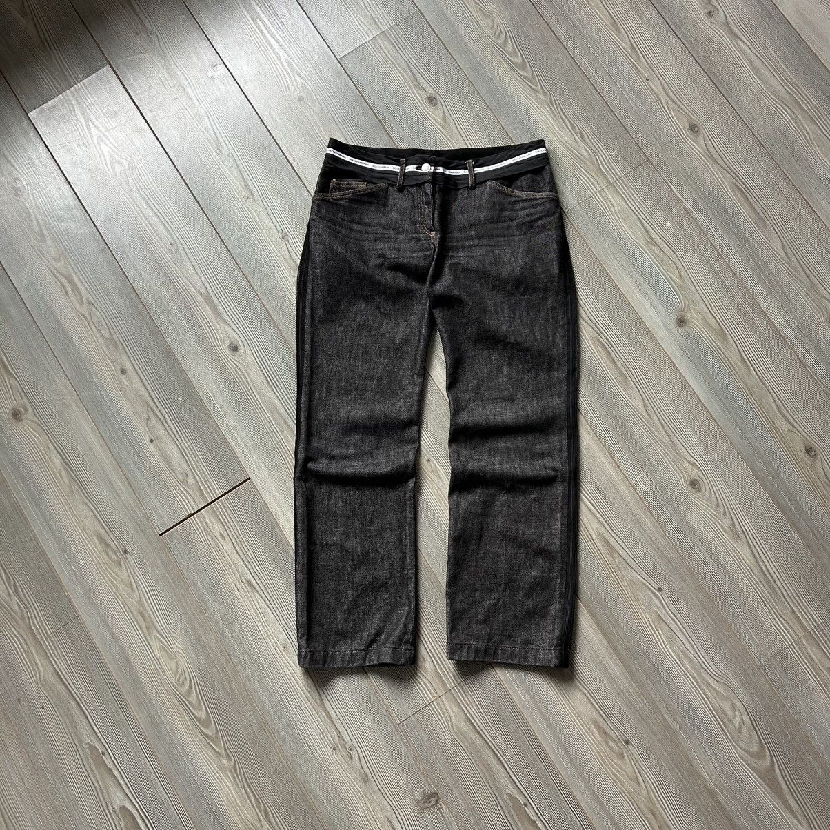 Dolce & Gabbana Rare Dolce & Gabbana Logo Waistband Black Wide Leg Jeans Size 28" / US 6 / IT 42 - 4 Thumbnail