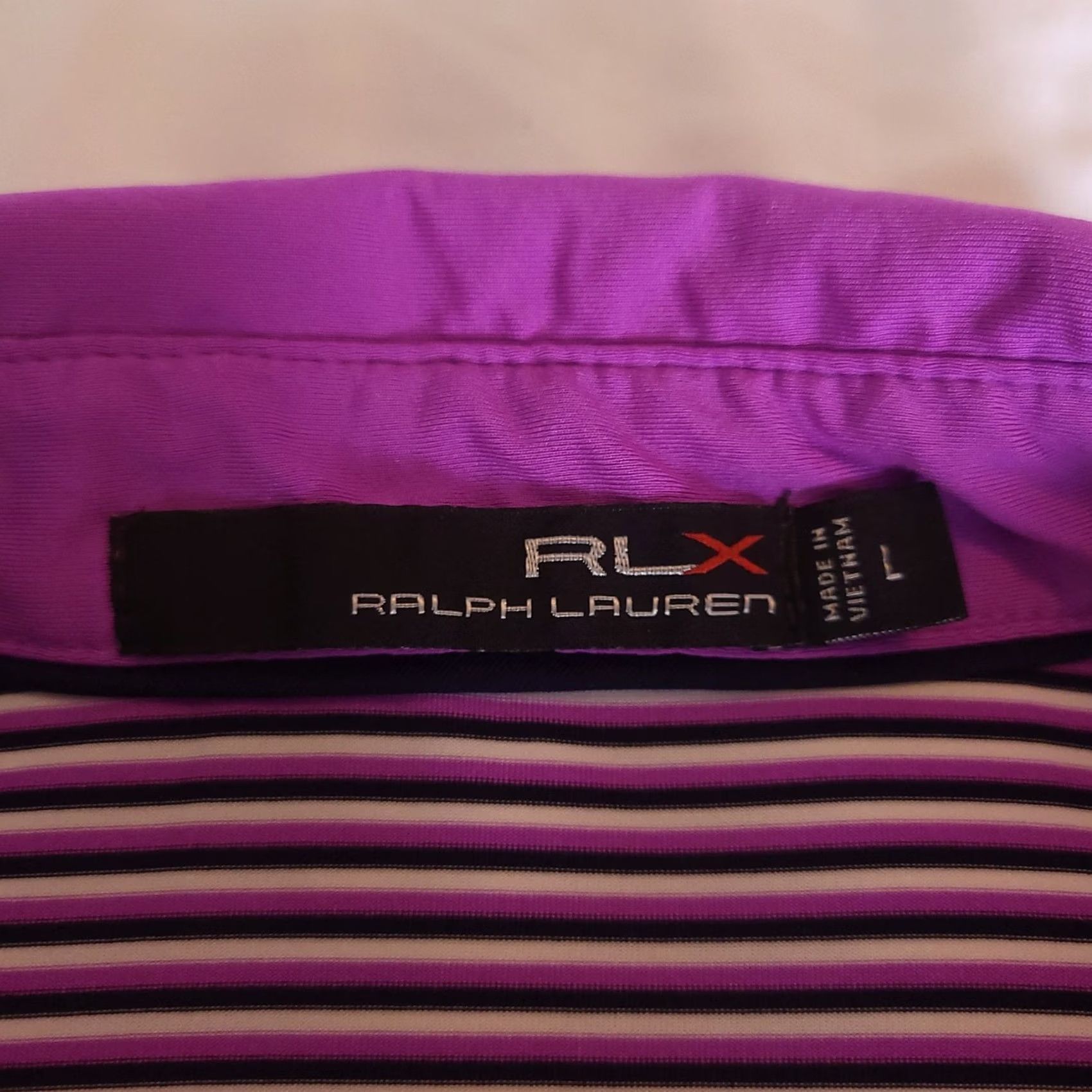Ralph Lauren VINTAGE RLX Ralph Lauren Polo Shirt Mens Large Striped Sharkstooth Golf Performance Size US L / EU 52-54 / 3 - 5 Thumbnail