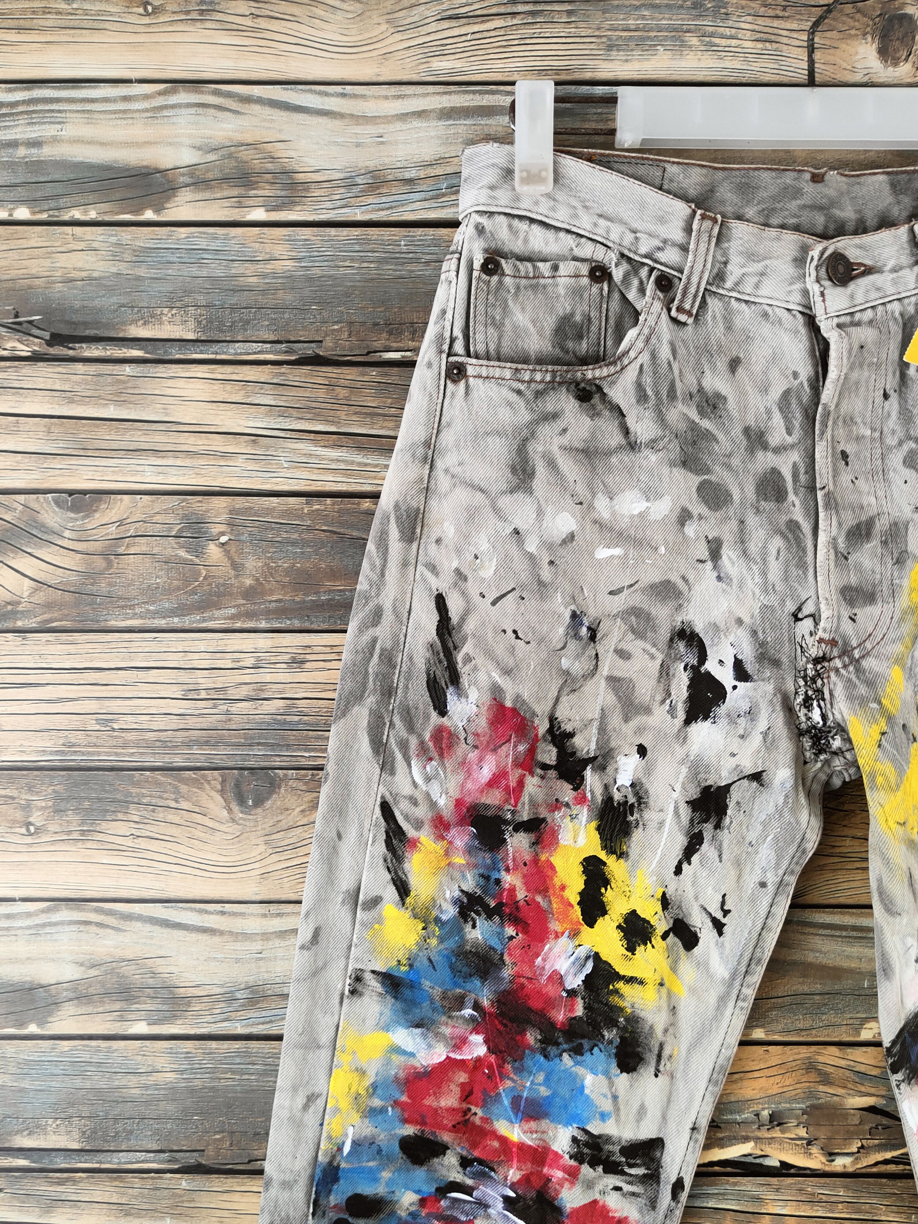 Levi's DL 501 Levi's Painter reconstructed Ripped denim #46-957 Size US 29 - 3 Thumbnail