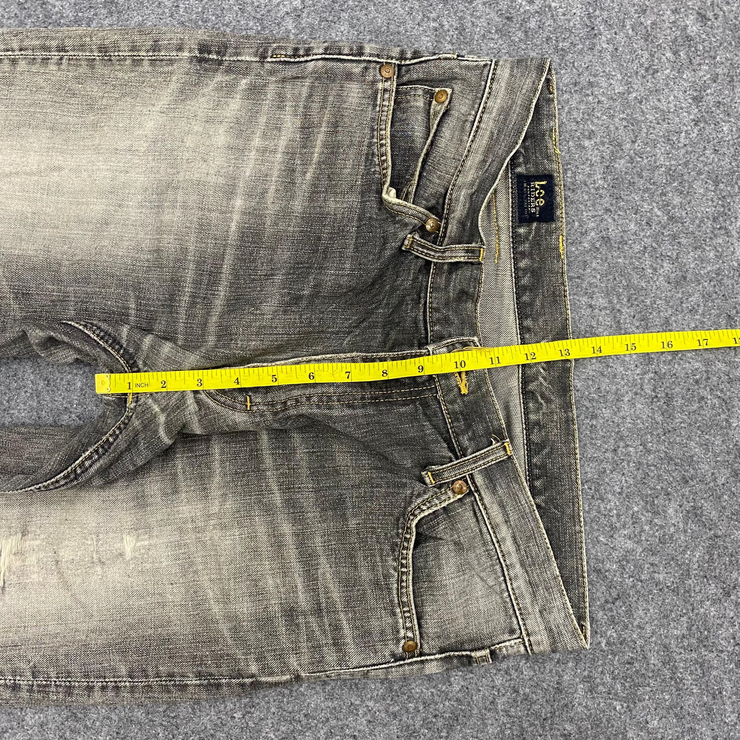 Japanese Brand 💥Flare💥Vintage 90s Lee Riders Distressed Denim Size US 33 - 7 Thumbnail