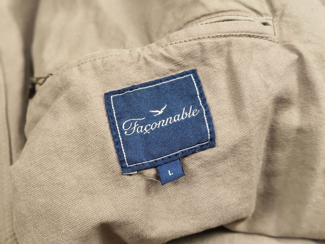 Faconnable Faconnable Cotton x Linen Beige Blazer Pocket Jacket Size US L / EU 52-54 / 3 - 16 Thumbnail