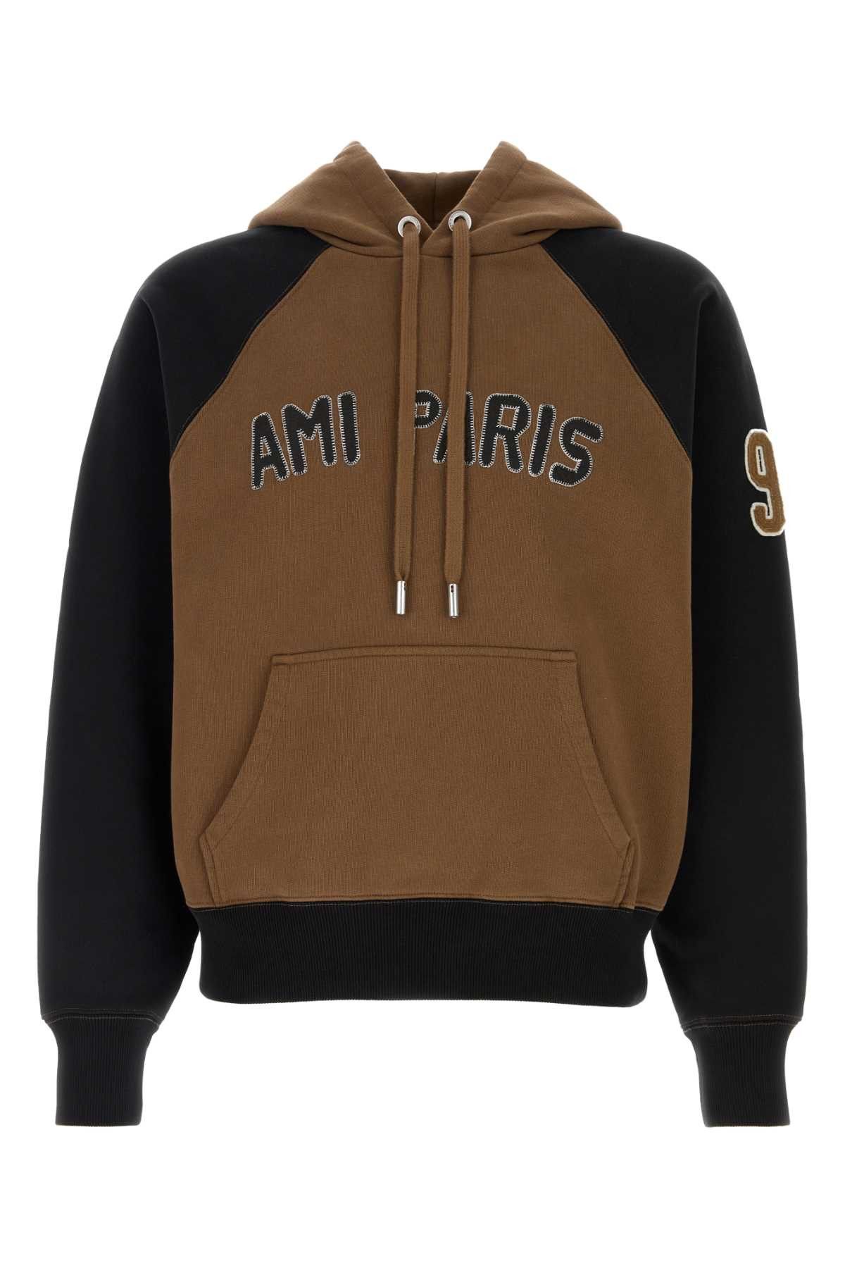 AMI Brown Cotton Sweatshirt Size US S / EU 44-46 / 1 - 1 Thumbnail