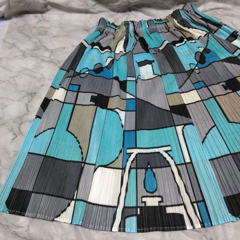 Issey Miyake issey miyake size:3 Retro blue chemically pleated skirt 25 Size 42" / US 20 - 5 Thumbnail
