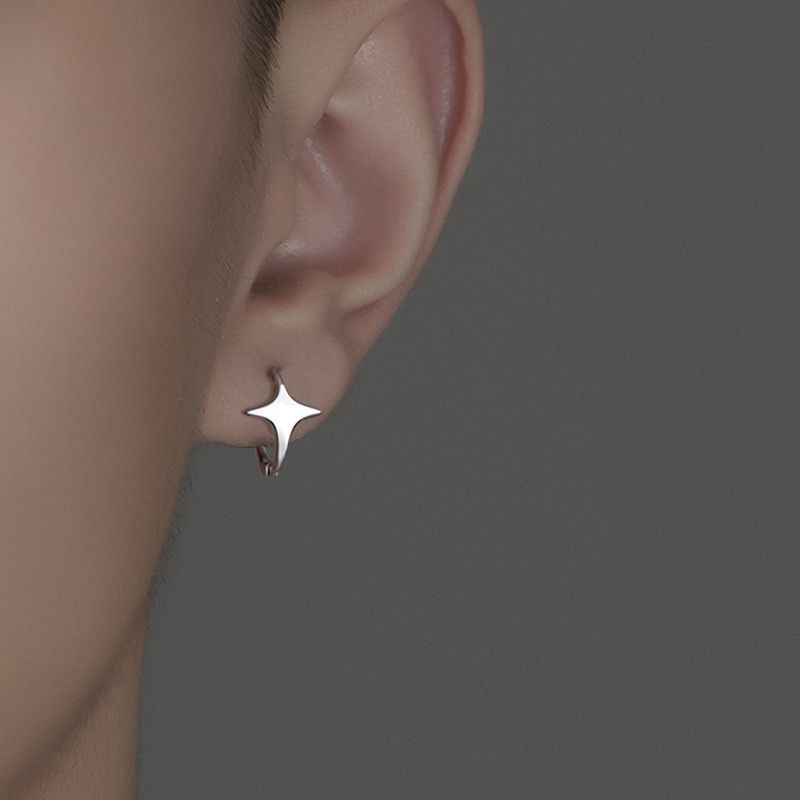 Jewelry × Sterling Silver Star Rare Earrings One Pairs Chrome Jewelry Size ONE SIZE - 1 Thumbnail