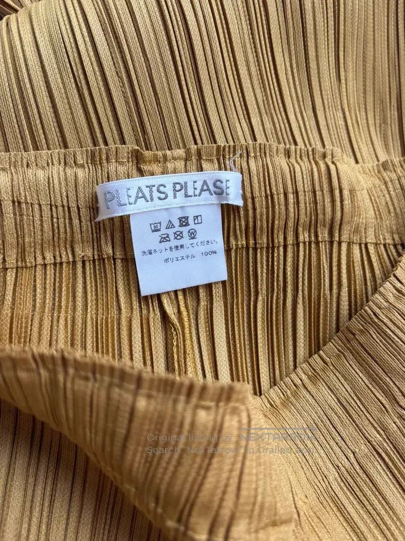 Issey Miyake Issey Miyake Ginger yellow pleated straight-leg pants Size 25" / US 0 / IT 36 - 4 Thumbnail