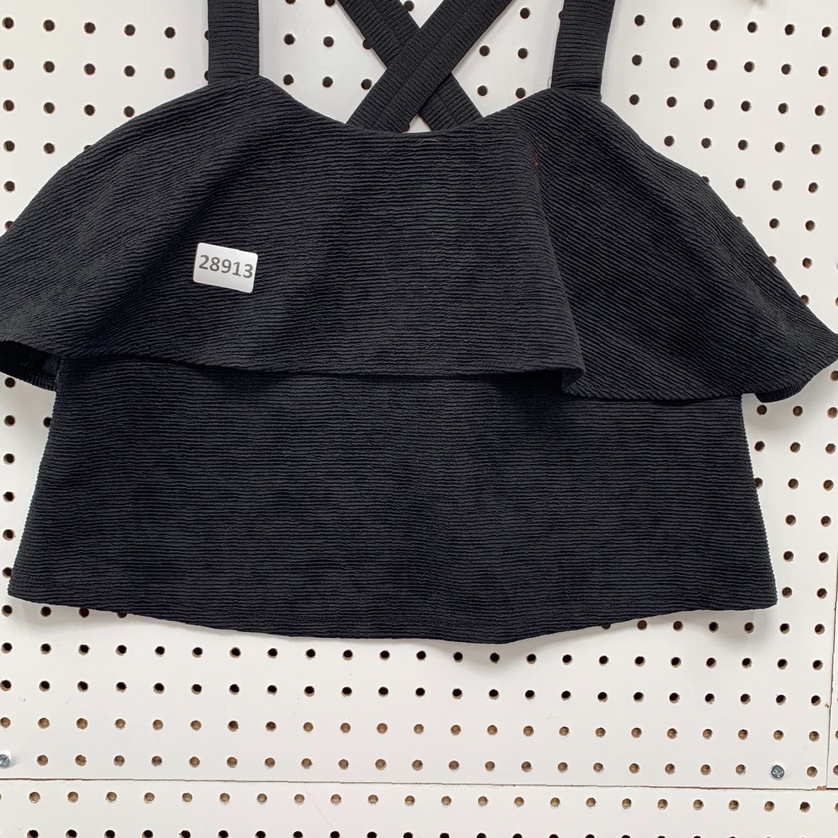 Madewell Madewell Tank Top Womens Small Black Tiered Ruffle Textured Ribbed 18X13 Size S / US 4 / IT 40 - 5 Thumbnail