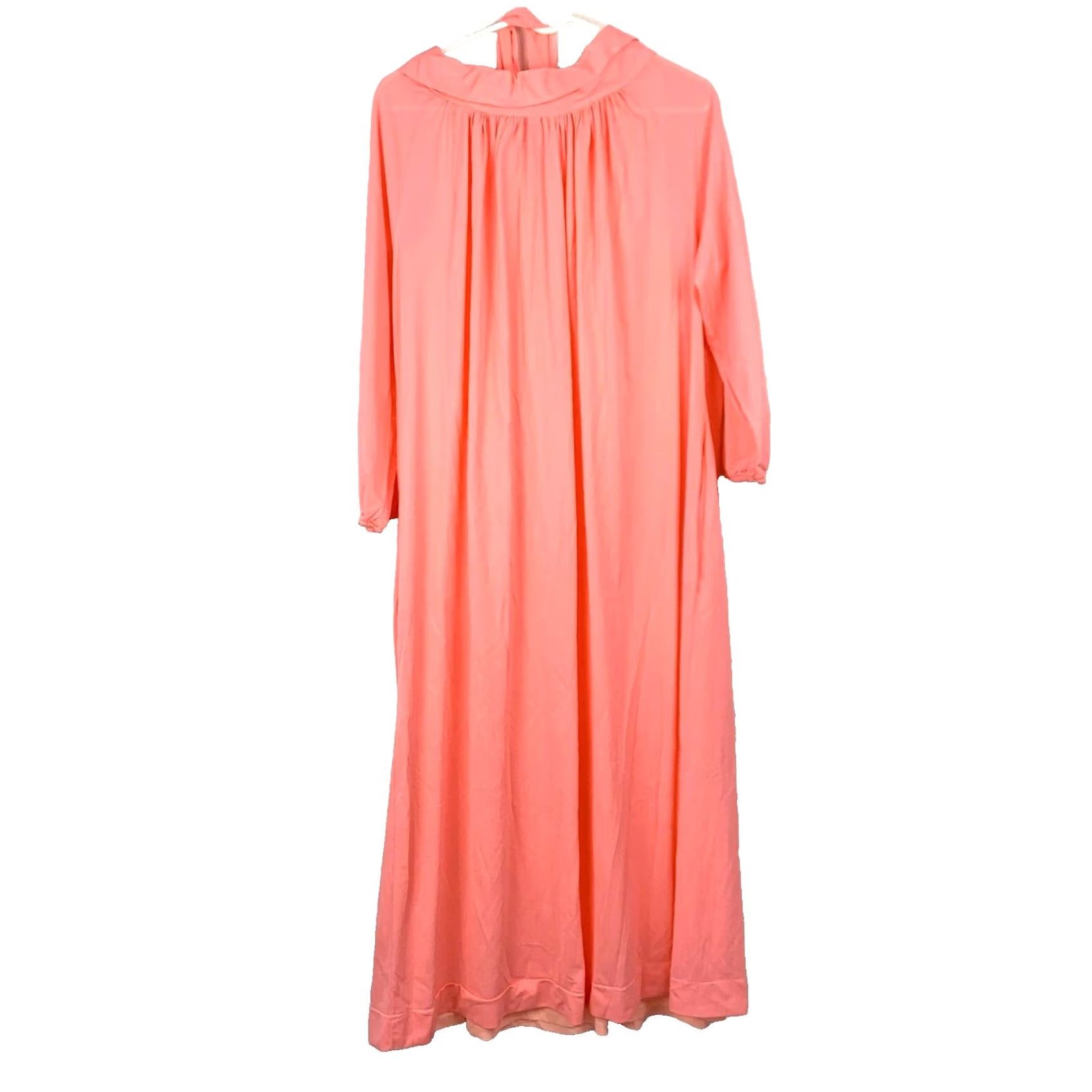 Vintage VINTAGE Miss Elaine Peach Pink Front Zip Nightgown Robe Style 773 Medium Size ONE SIZE - 3 Thumbnail