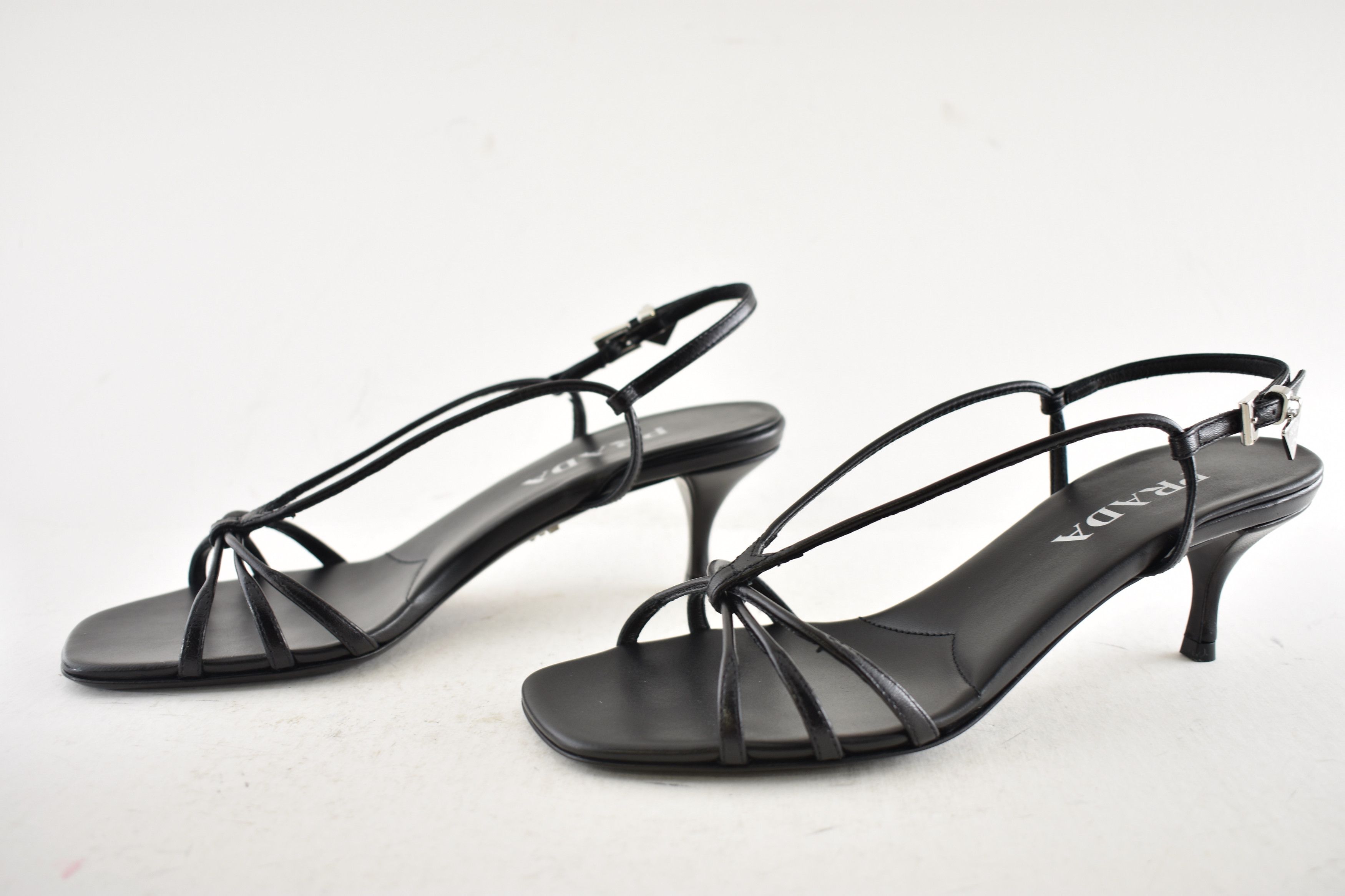 Prada Prada Capretto Strappy 55mm Leather Sandal Kitten Heel 38 Size US 8 / IT 38 - 16 Thumbnail