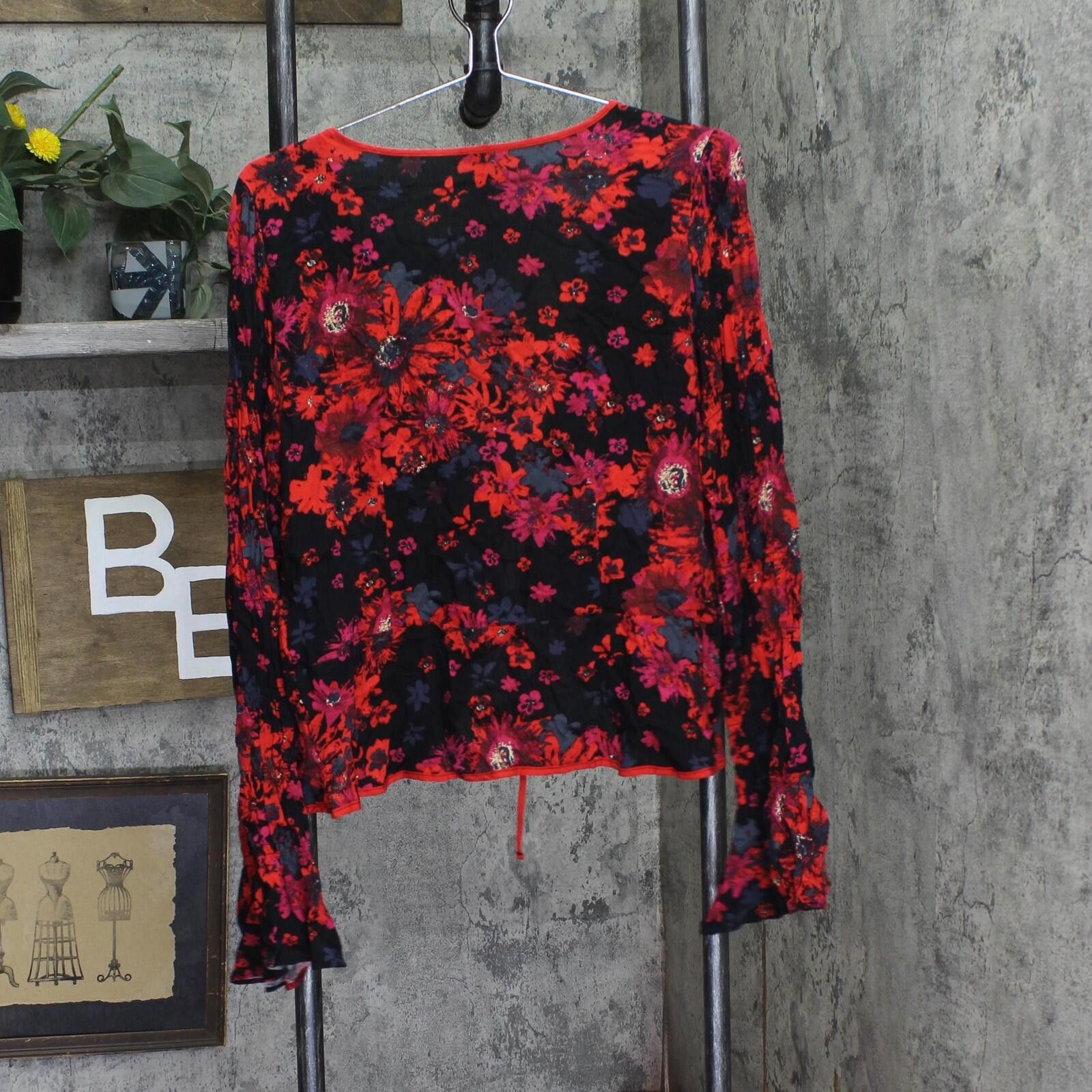 Free People Nwt Free People Front Top Ob1434186 Night Combo Red Black L Size L / US 10 / IT 46 - 2 Thumbnail