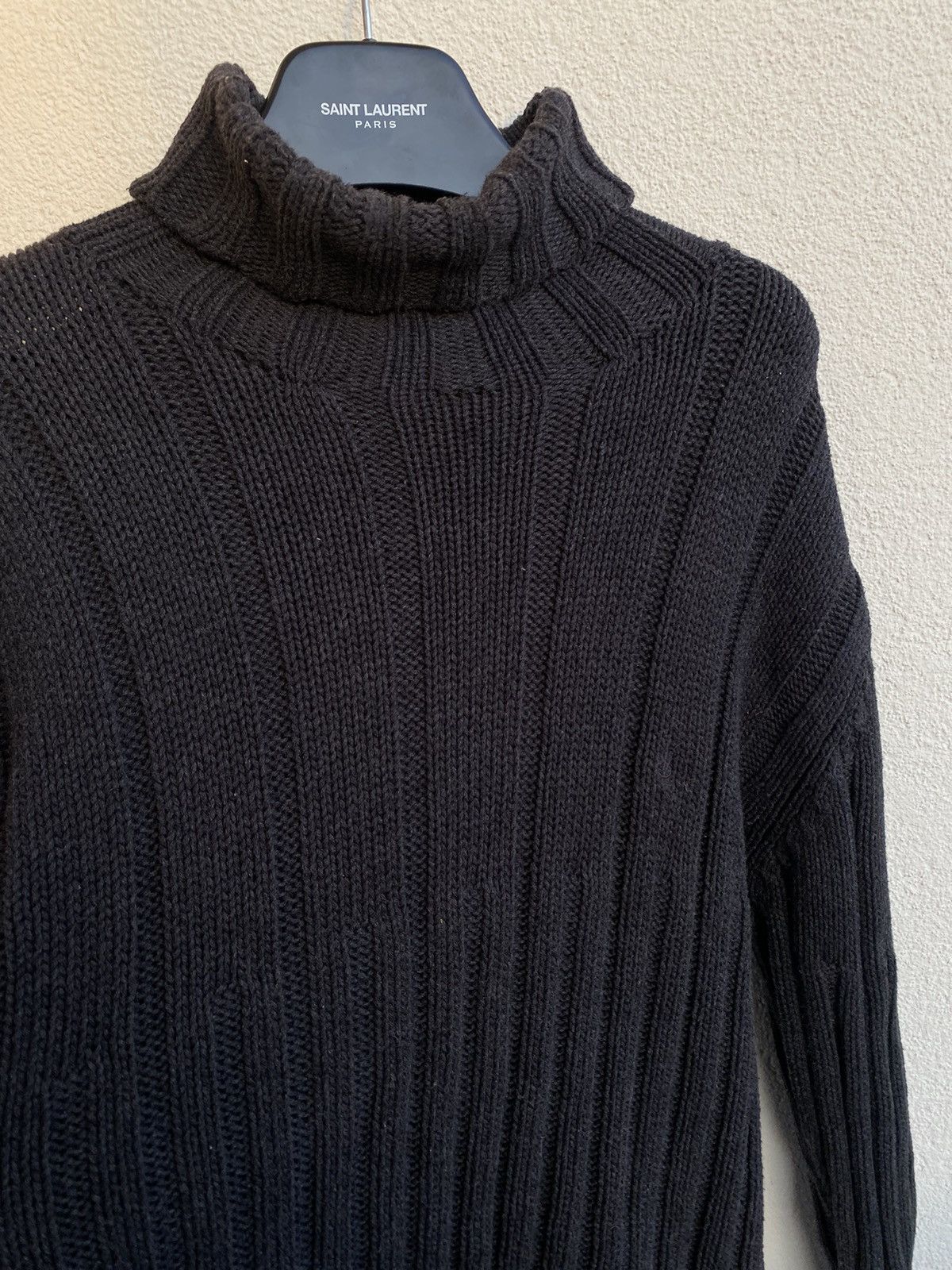 Yves Saint Laurent Thick YSL Sweater Turtleneck Black/Grey Size US L / EU 52-54 / 3 - 9 Thumbnail