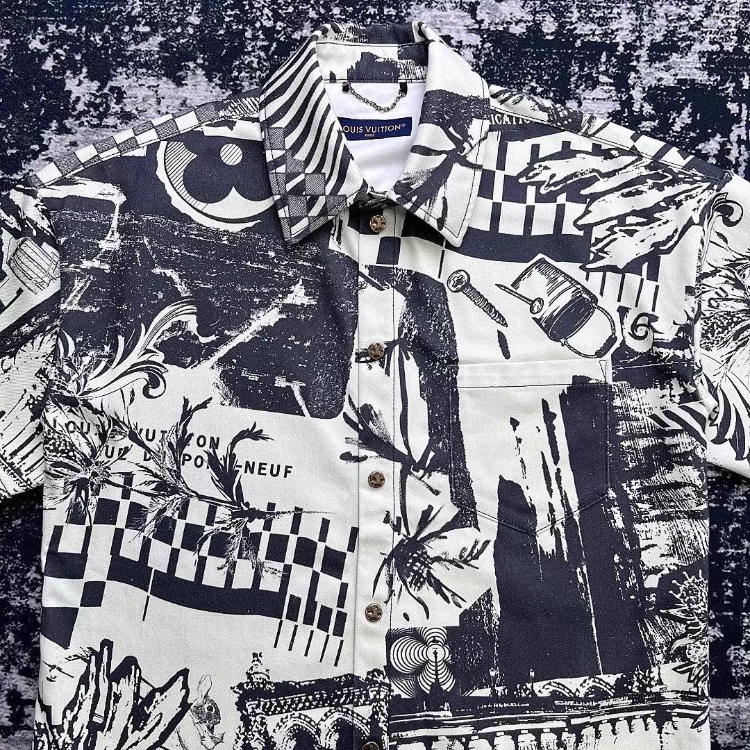 Louis Vuitton LV 1972 monogram print denim short-sleeve shirt S Size US S / EU 44-46 / 1 - 2 Thumbnail