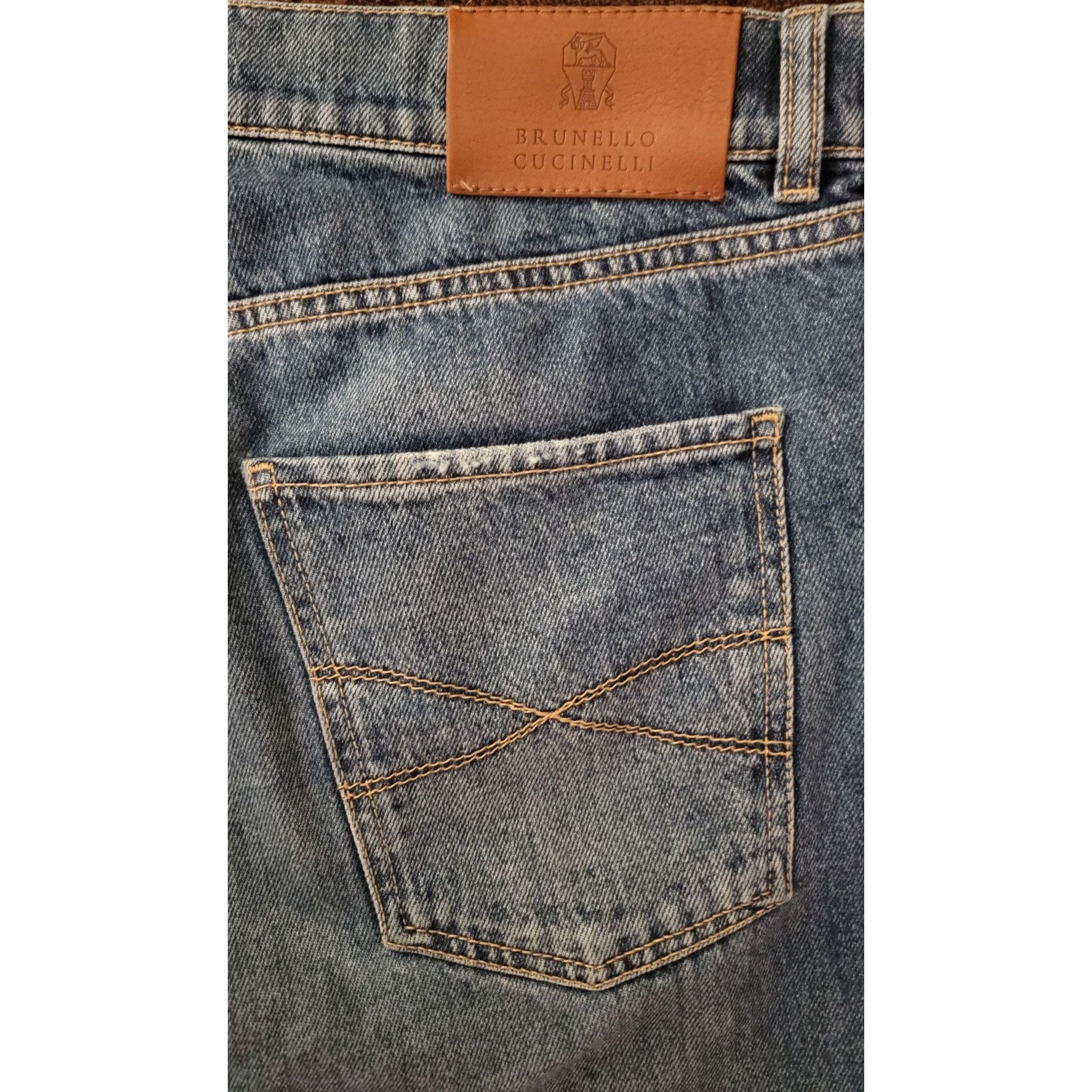 Brunello Cucinelli Brunello Cucinelli Luxury Denim Dark Blue Acid Wash, Iconic Size US 34 / EU 50 - 3 Thumbnail