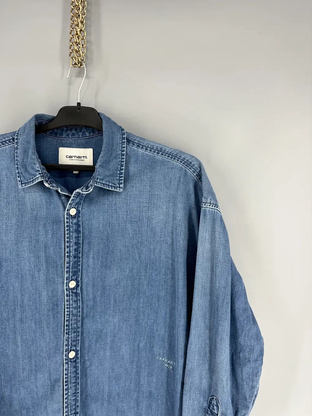 Carhartt Vintage Carhartt WIP Denim Weldon Shirt Washed Blue Size US M / EU 48-50 / 2 - 5 Thumbnail
