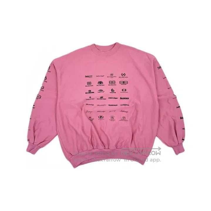 Balenciaga Balenciaga Pink Logo Print Long Sleeve Sweatshirt. Size US M / EU 48-50 / 2 - 2 Thumbnail