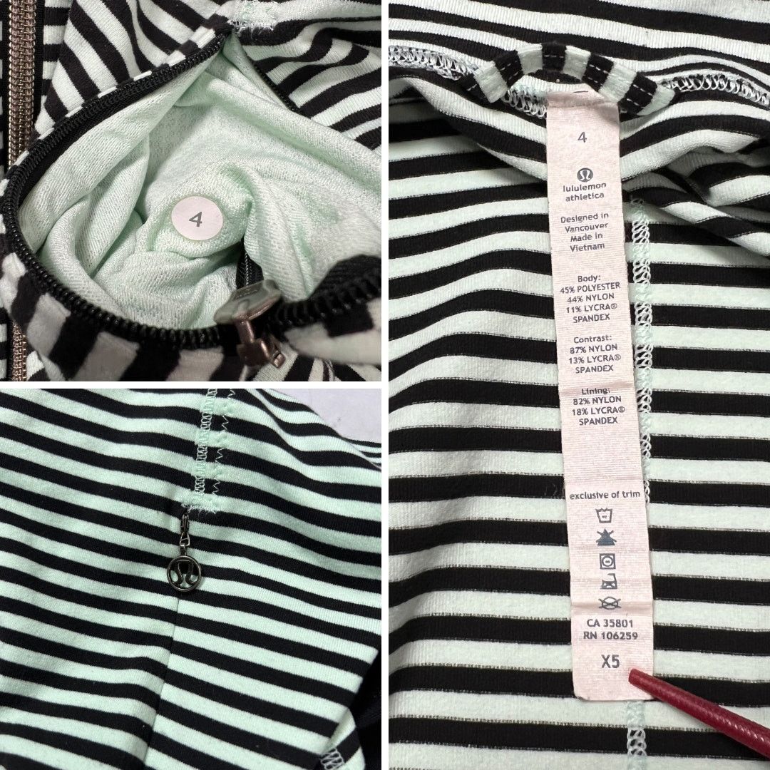 Lululemon Lululemon Daily Yoga Jacket Mint Black Stripe LUON Size 4 Size S / US 4 / IT 40 - 5 Thumbnail