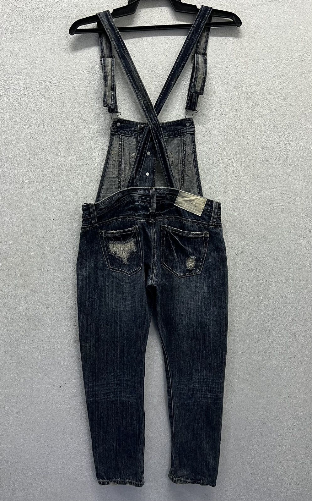 Vintage Vintage Cecil McBee Distressed Denim Overalls - Medium Size US 31 - 2 Thumbnail