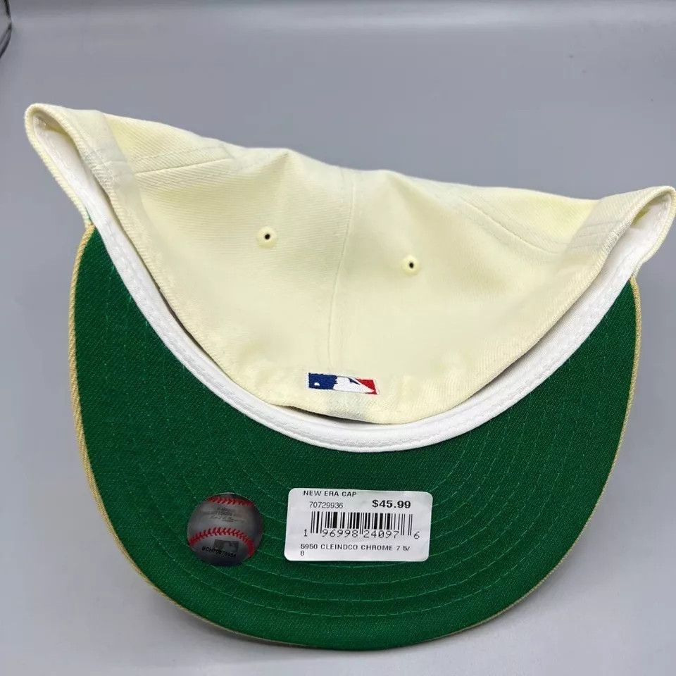 New Era Cleveland Indians Guardians Hat Men 7 5/8 White Fitted Cap Size ONE SIZE - 4 Thumbnail