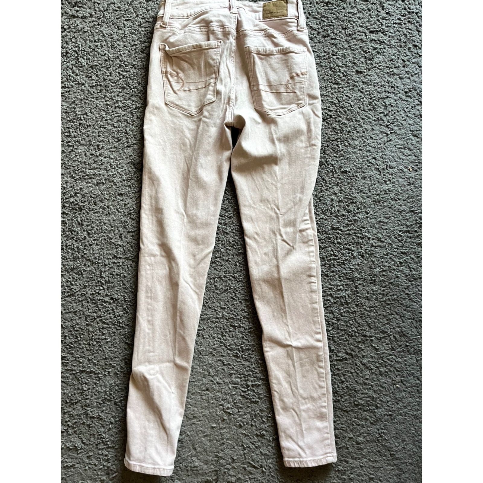American Eagle Outfitters American Eagle Jeans Women Size 0 Pink High Rise Jeggings Stretch Womens Size 25" / US 0 / IT 36 - 3 Thumbnail