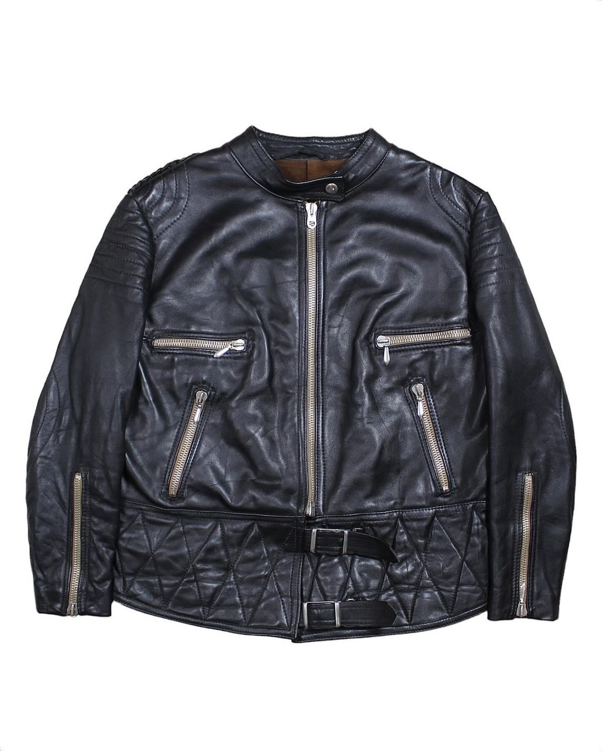 Vintage 1970S LEATHER BIKER JACKET Size US L / EU 52-54 / 3 - 1 Thumbnail