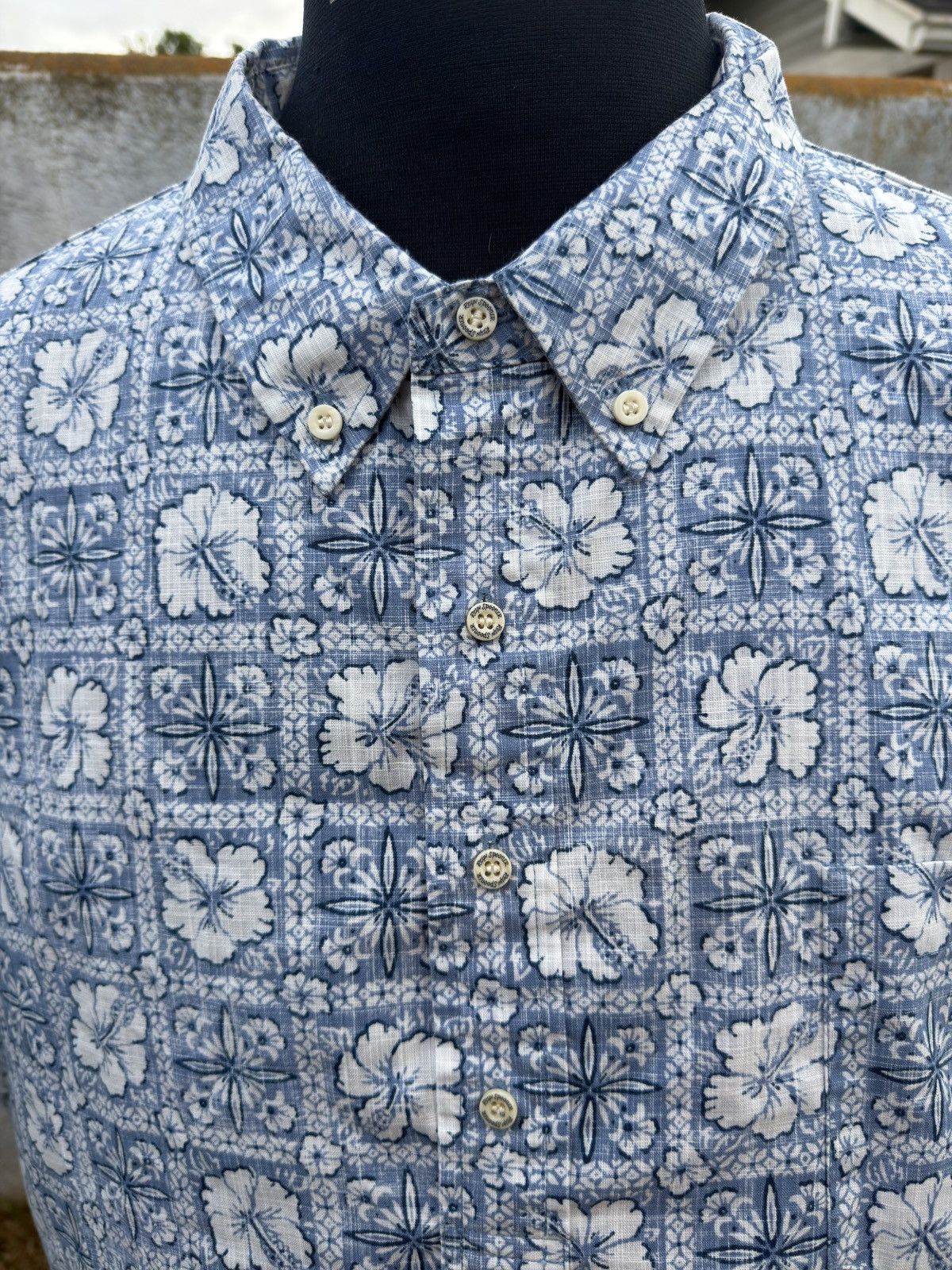 Reyn Spooner PreOwned Reyn Spooner Hawaiian Blue 3/4 Button Men's 3XL Size US XXL / EU 58 / 5 - 3 Thumbnail