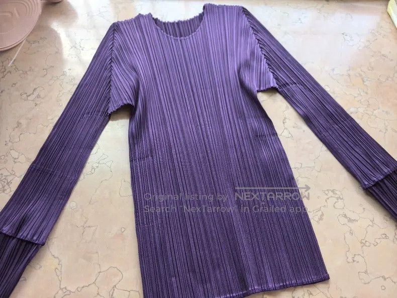 Issey Miyake Issey Miyake Purple Long Sleeve Top Size L / US 10 / IT 46 - 1 Thumbnail