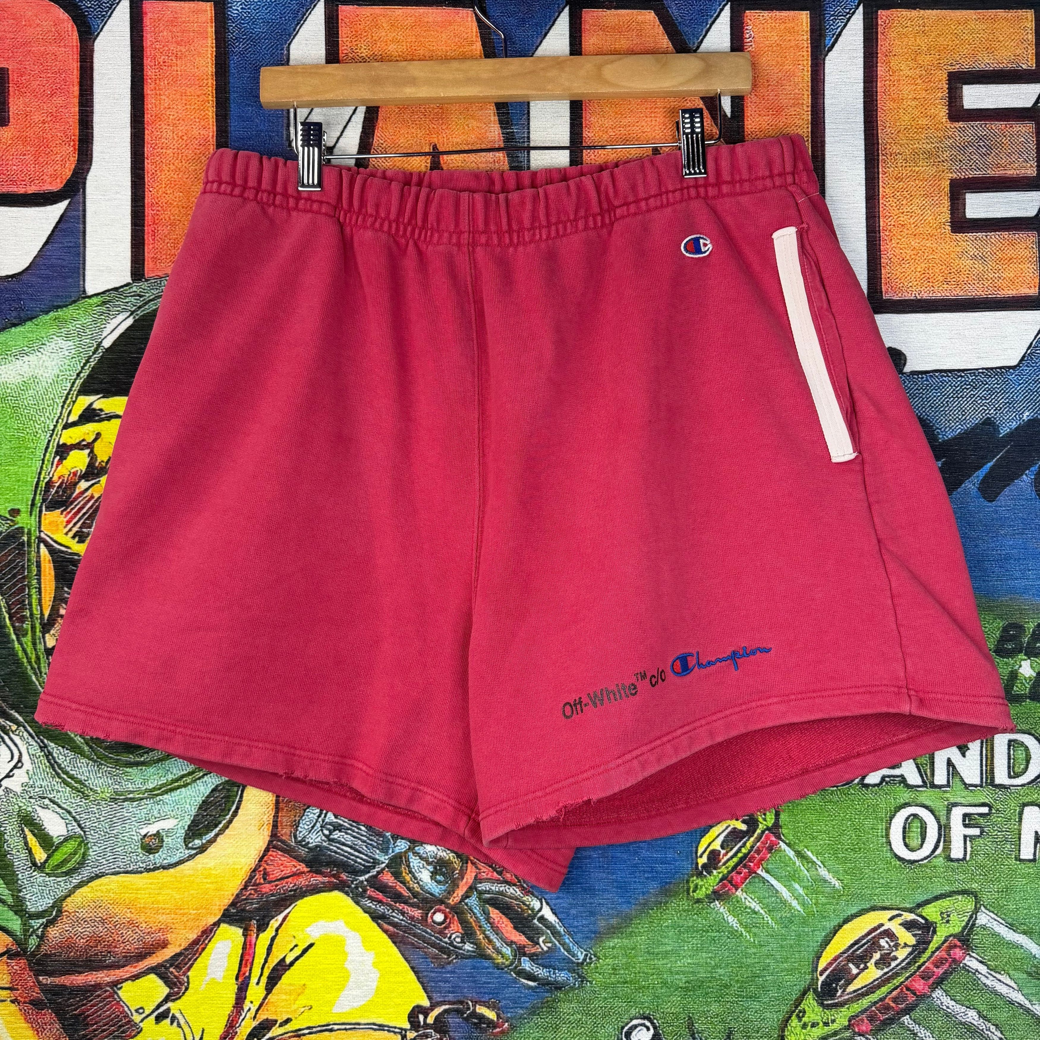 Champion × Off-White Off White X Champion 2013 Red Shorts | Grailed