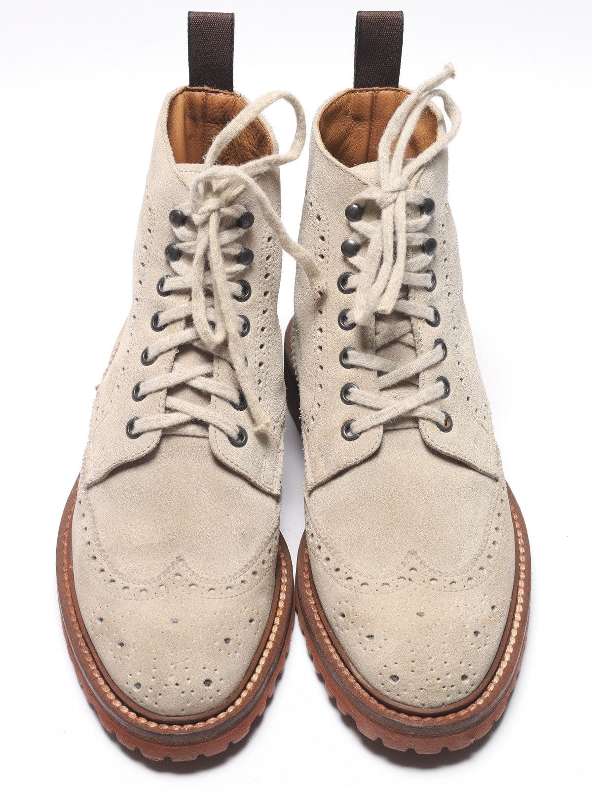 Eleventy Eleventy Suede Hi Derby Boots Shoes Beige Size US 7 / IT 37 - 13 Thumbnail