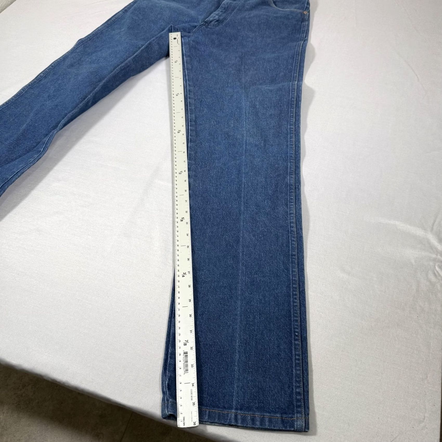 Wrangler Wrangler Jeans Mens 36x36 Blue 13MWZ Cowboy Cut Straight Denim Pants Western Cowboy Cut Regular 5-Pocket Logo Womens? Size US 36 / EU 52 - 3 Thumbnail