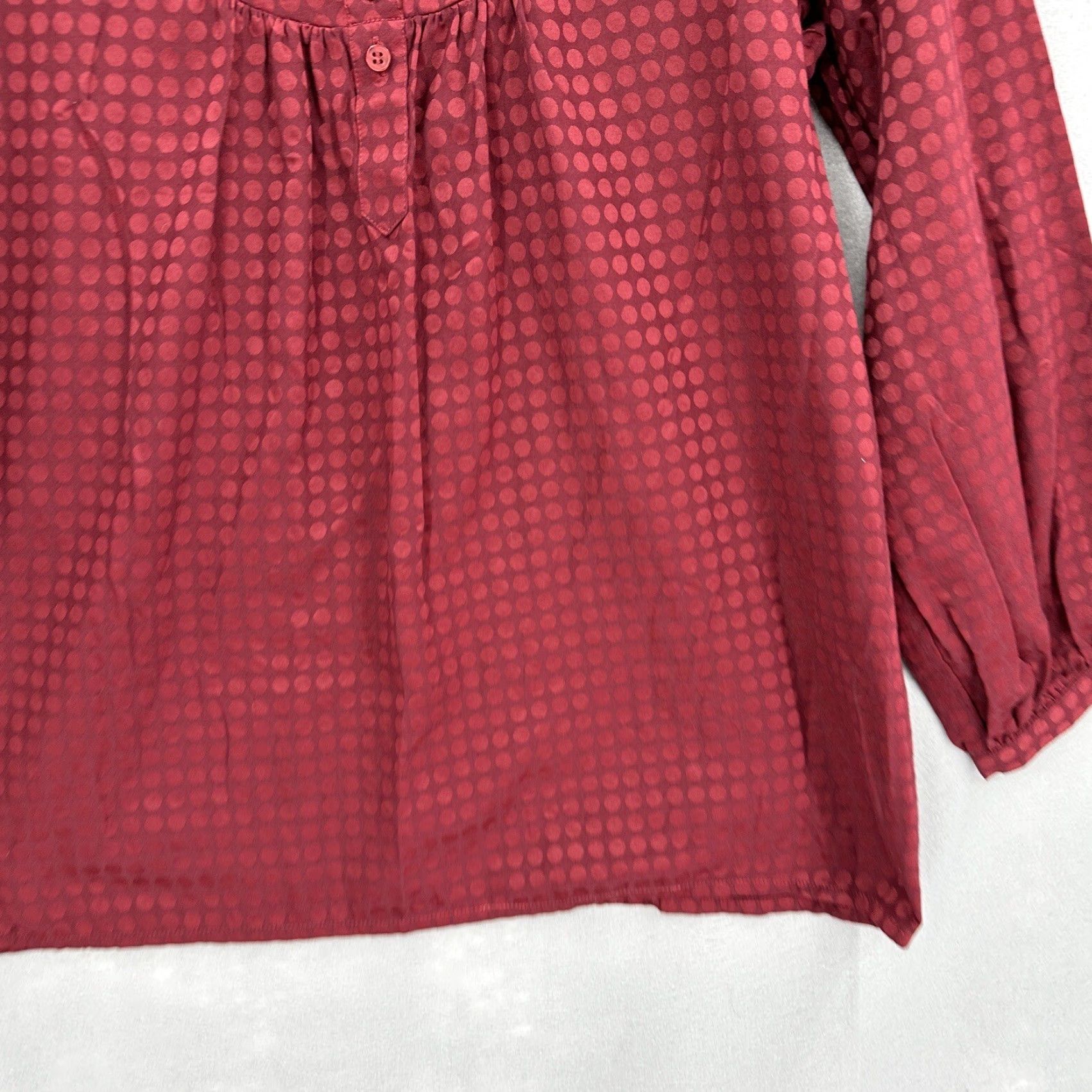 Vintage Ulla Popken Plus Blouse 14W Red Polka Dot 3/4 Sleeve Casual Tunic Bohemian Womens Size XL / US 12-14 / IT 48-50 - 3 Thumbnail
